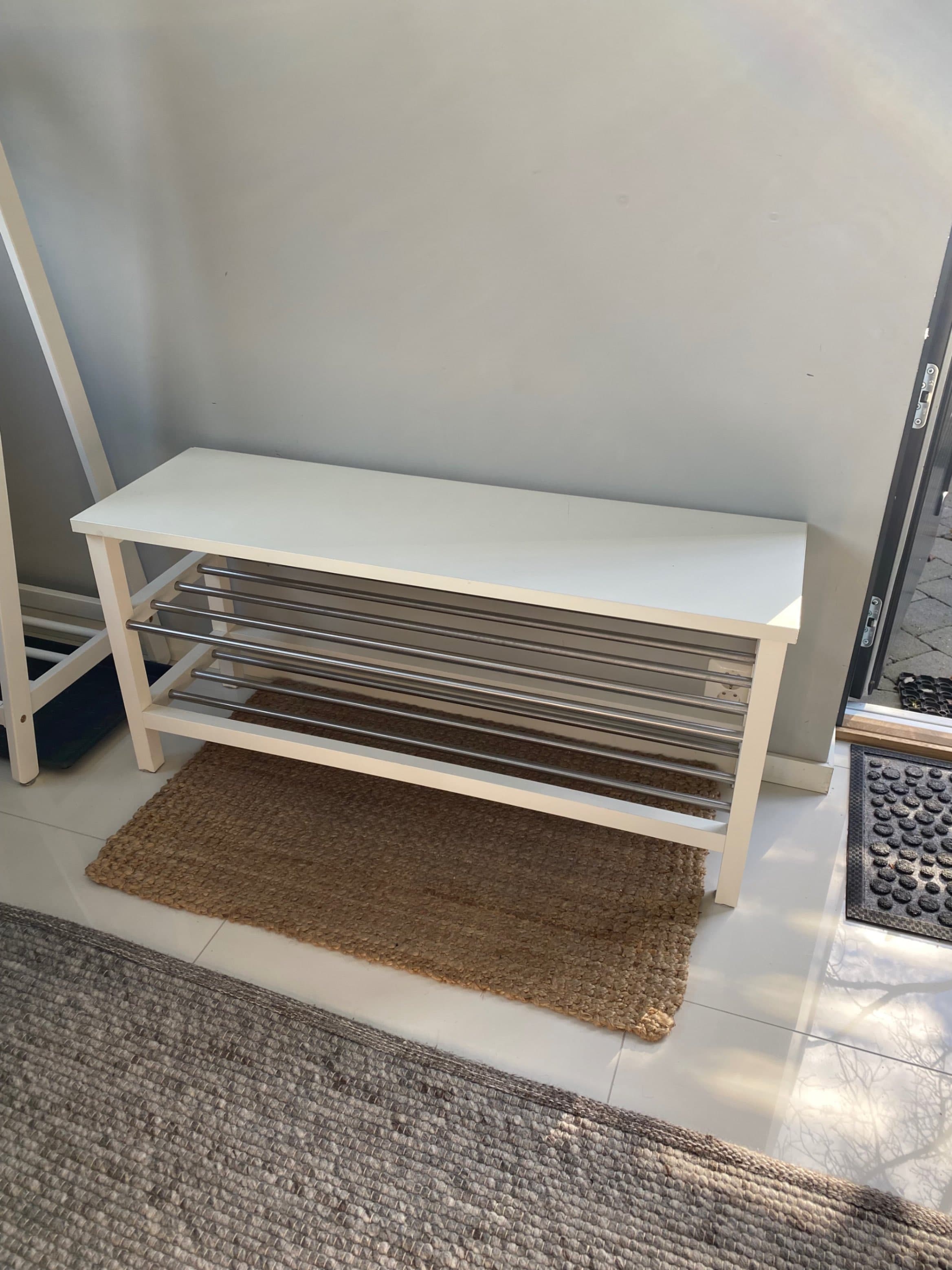 TJUSIG bench with shoe storage, white, 108x34x50 cm