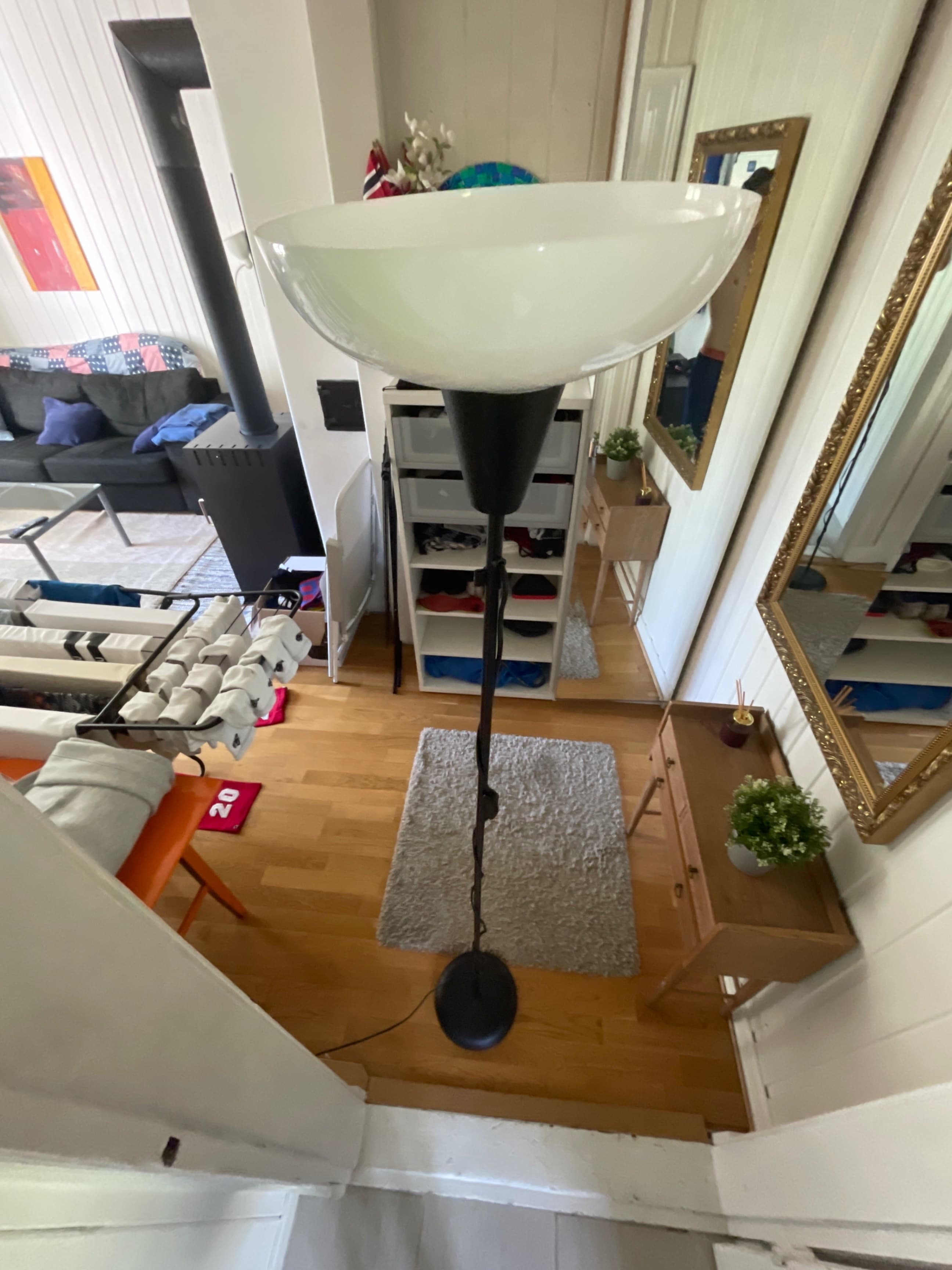 TÅGARP floor uplighter, black/white