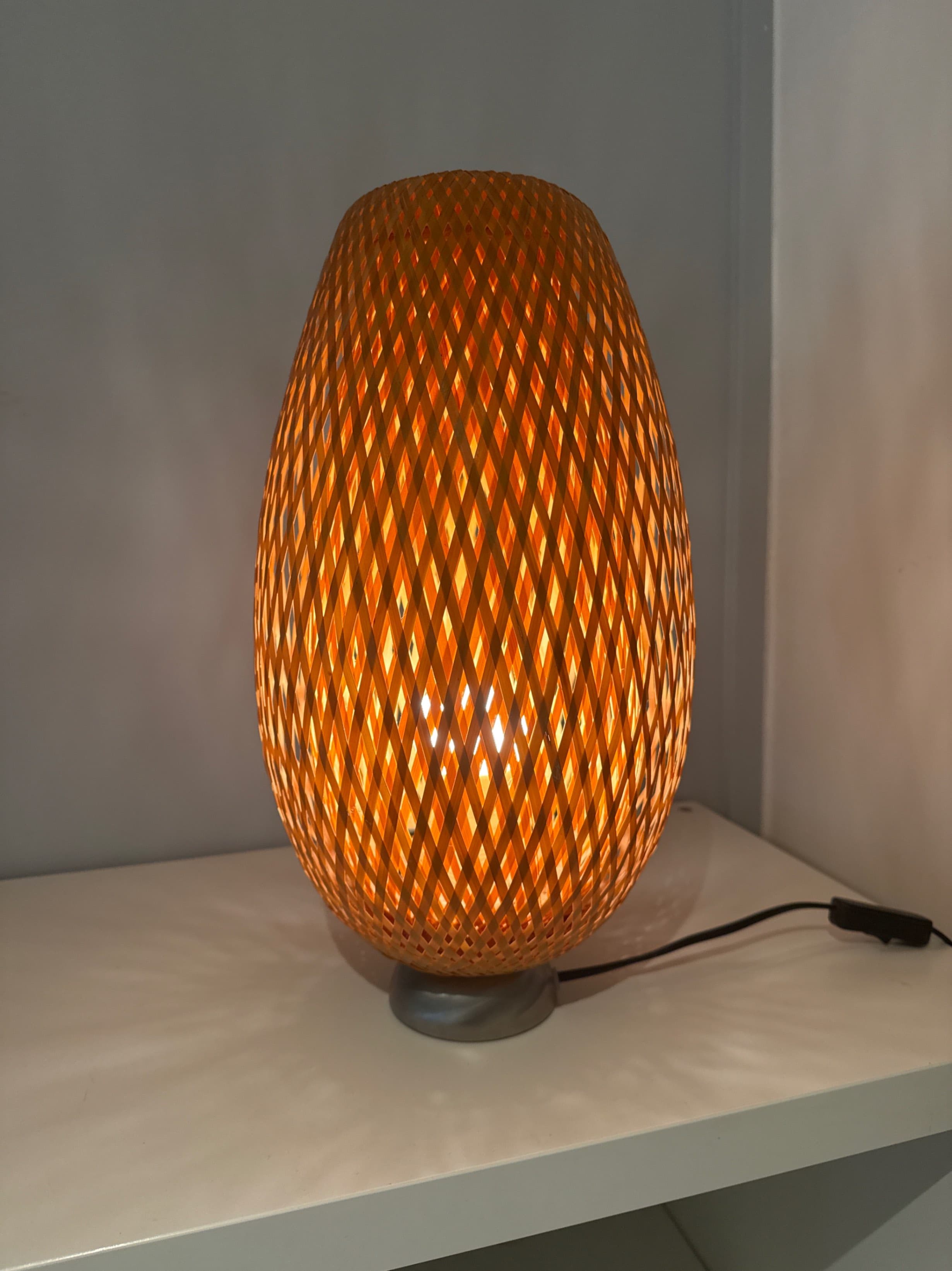 BÖJA table lamp, bamboo/handmade