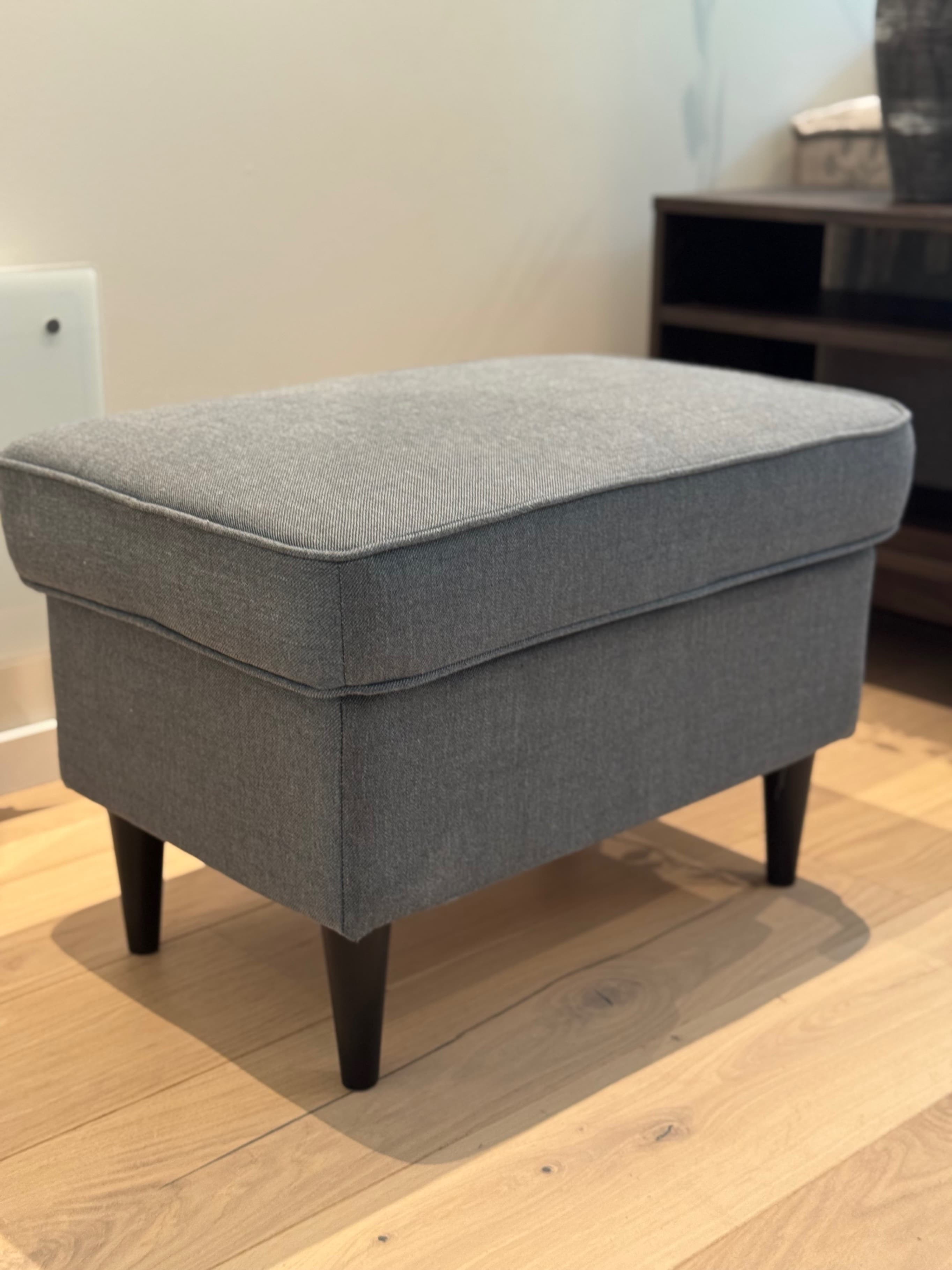 STRANDMON footstool, Nordvalla dark grey