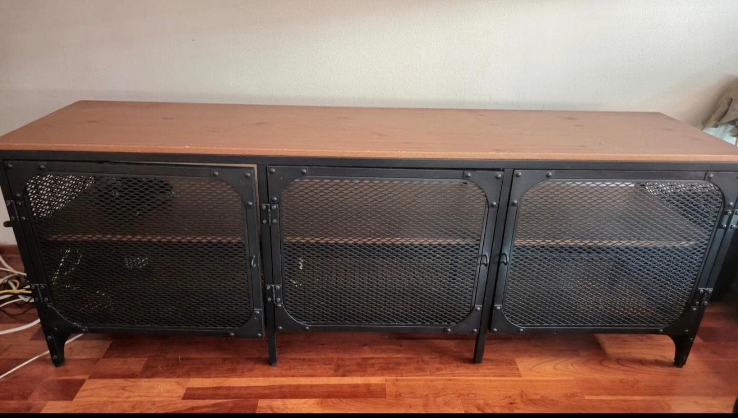 FJÄLLBO TV bench, black, 150x36x54 cm