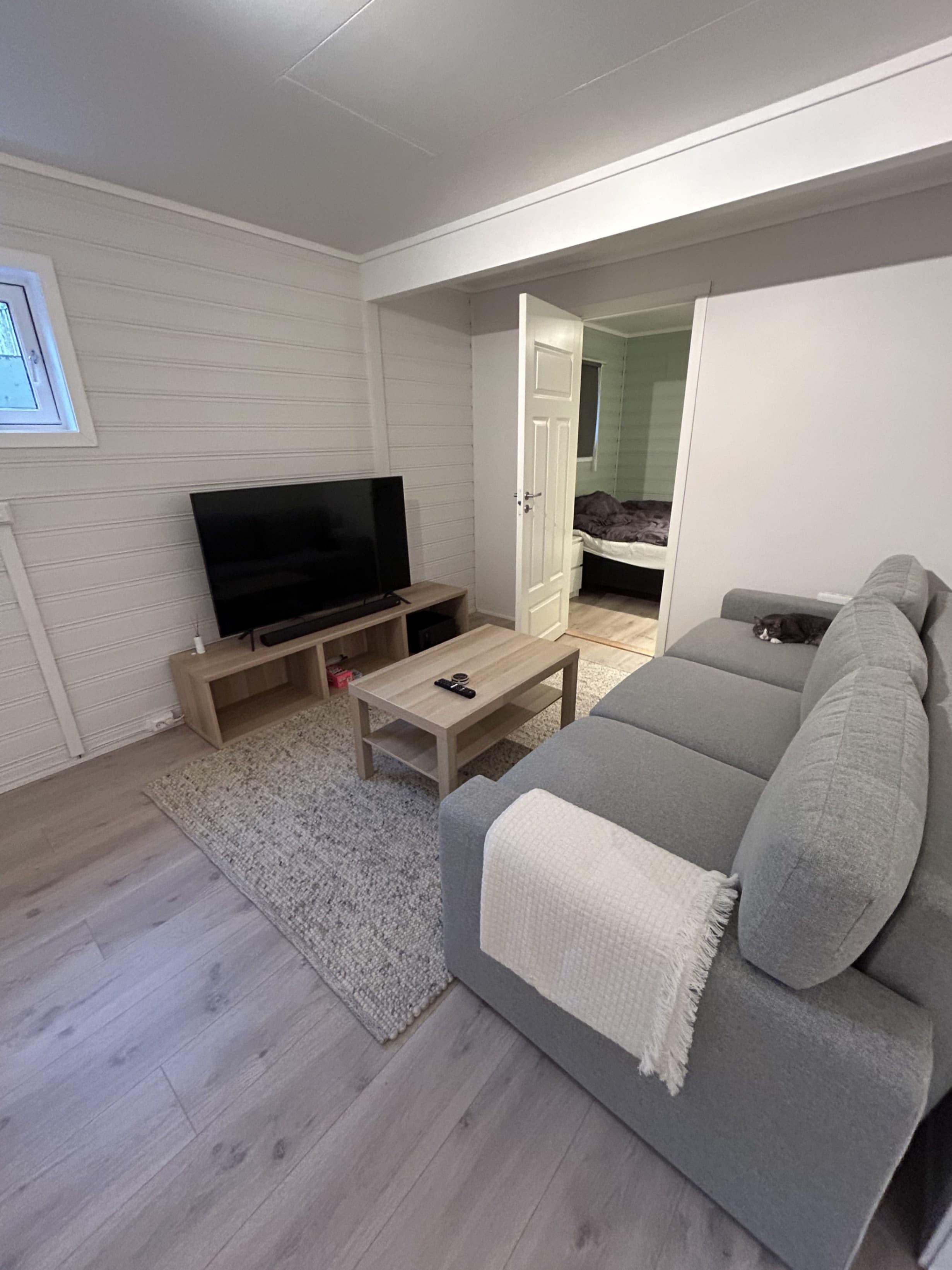 BÅRSLÖV 3-seat sofa-bed, Tibbleby beige/grey