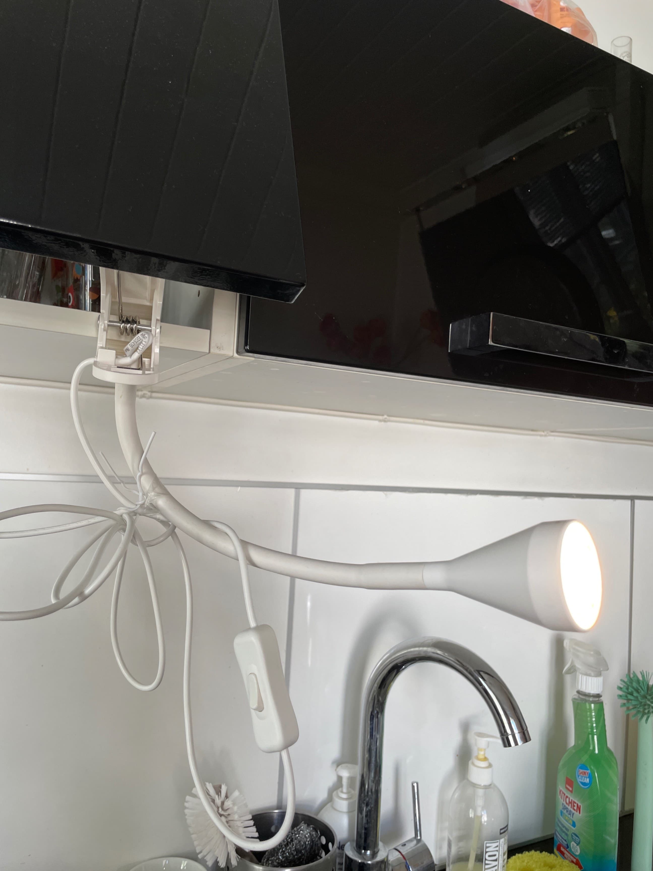 NÄVLINGE LED clamp spotlight, white