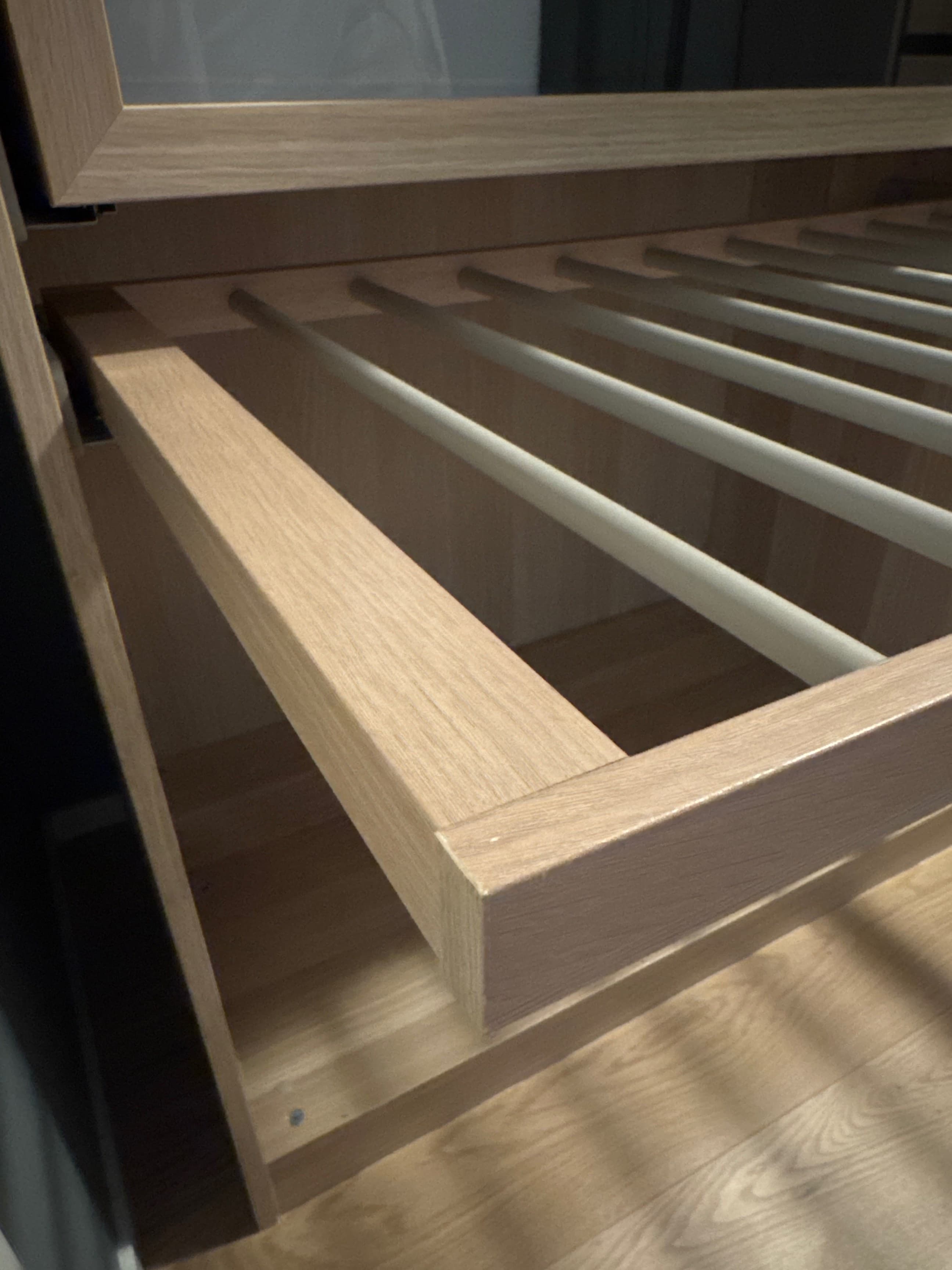 KOMPLEMENT pull-out trouser hanger, white stained oak effect, 100x58 cm