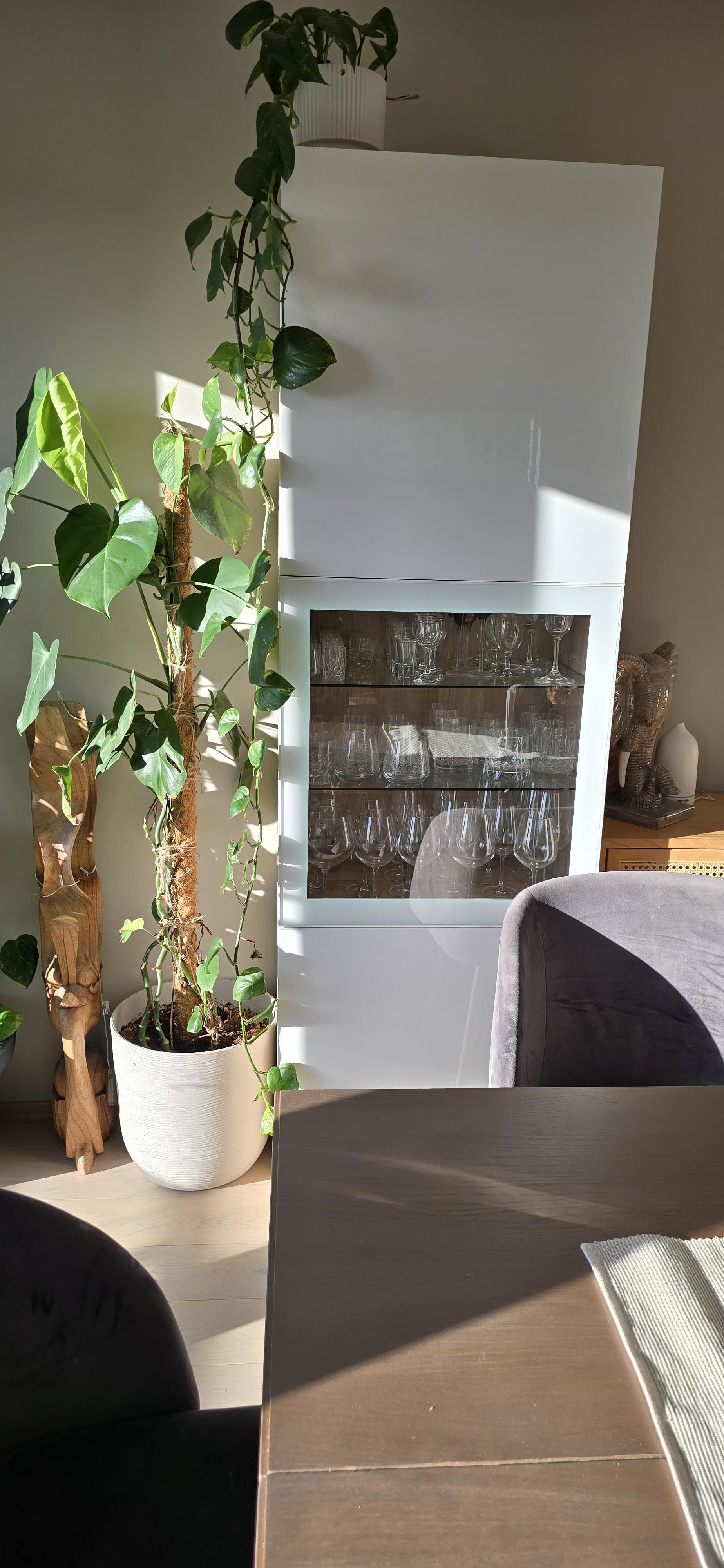 BESTÅ storage combination w glass doors, white Lappviken/Sindvik white clear glass, 120x42x193 cm
