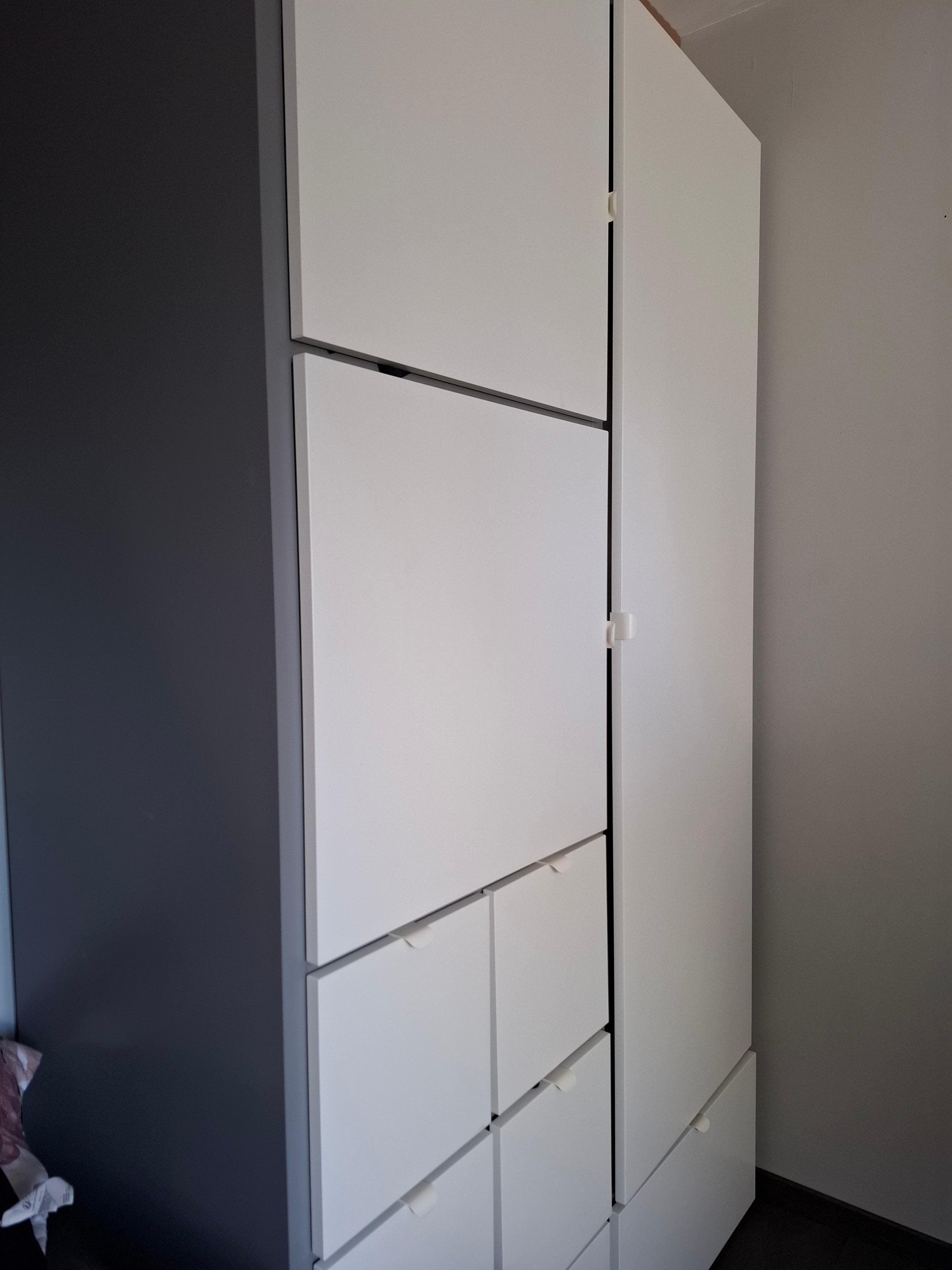 VISTHUS wardrobe, grey/white, 122x59x216 cm