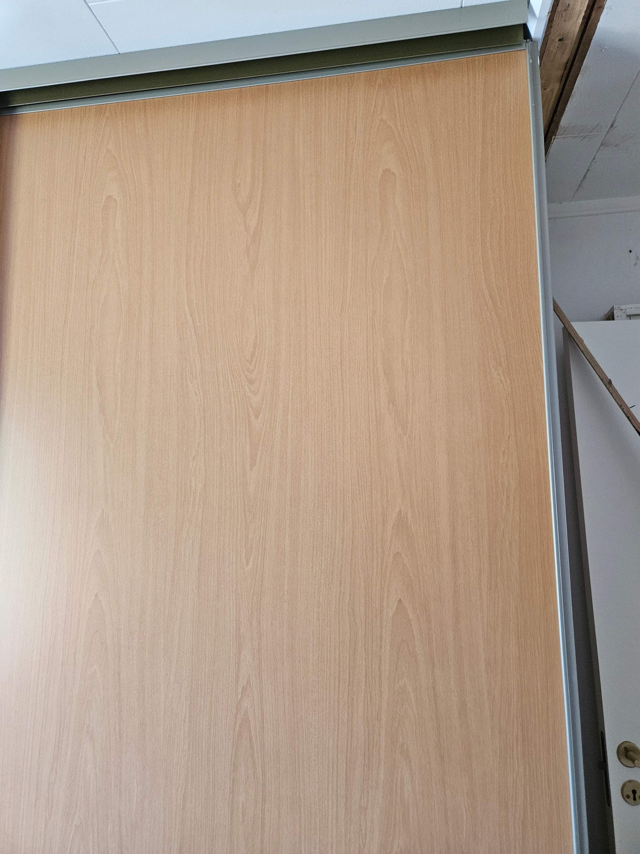 HASVIK pair of sliding doors, white stained oak effect, 150x201 cm