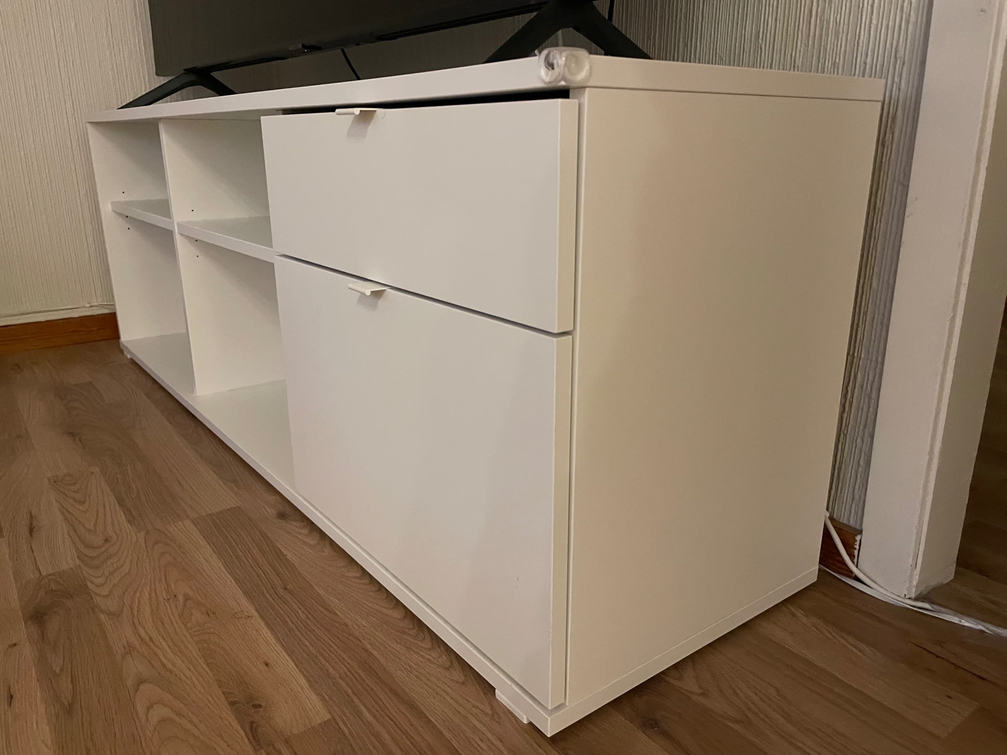 VIHALS TV bench, white, 146x37x50 cm