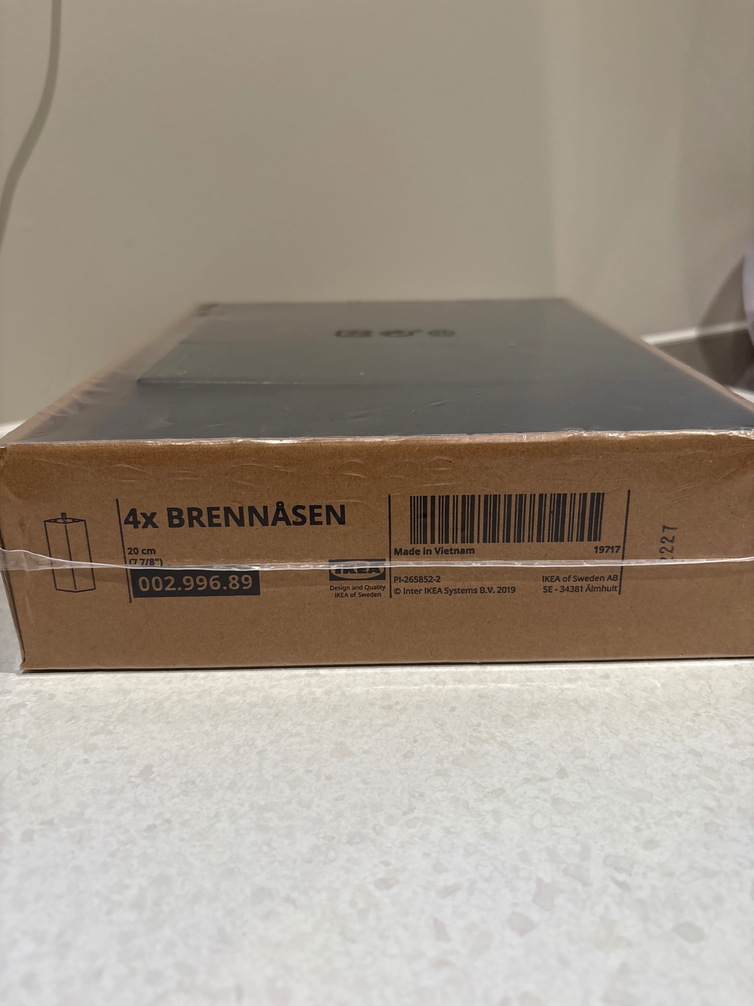 BRENNÅSEN leg, black stained, 20 cm