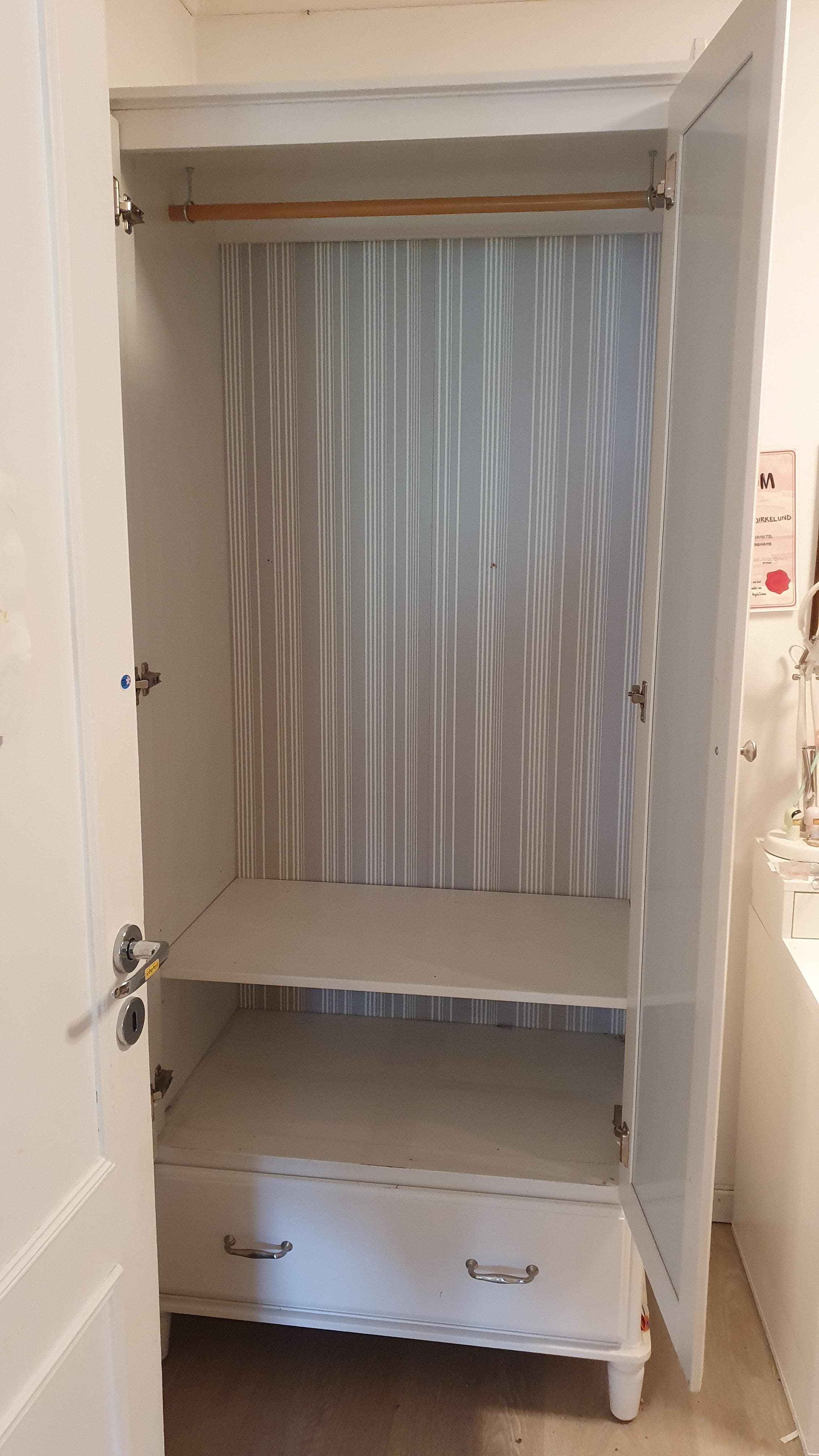TYSSEDAL wardrobe, white/mirror glass, 88x58x208 cm