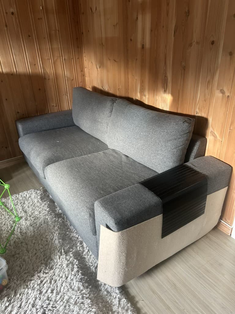 VIMLE 2-seters sovesofa, med brede armlener/Gunnared mellomgrå