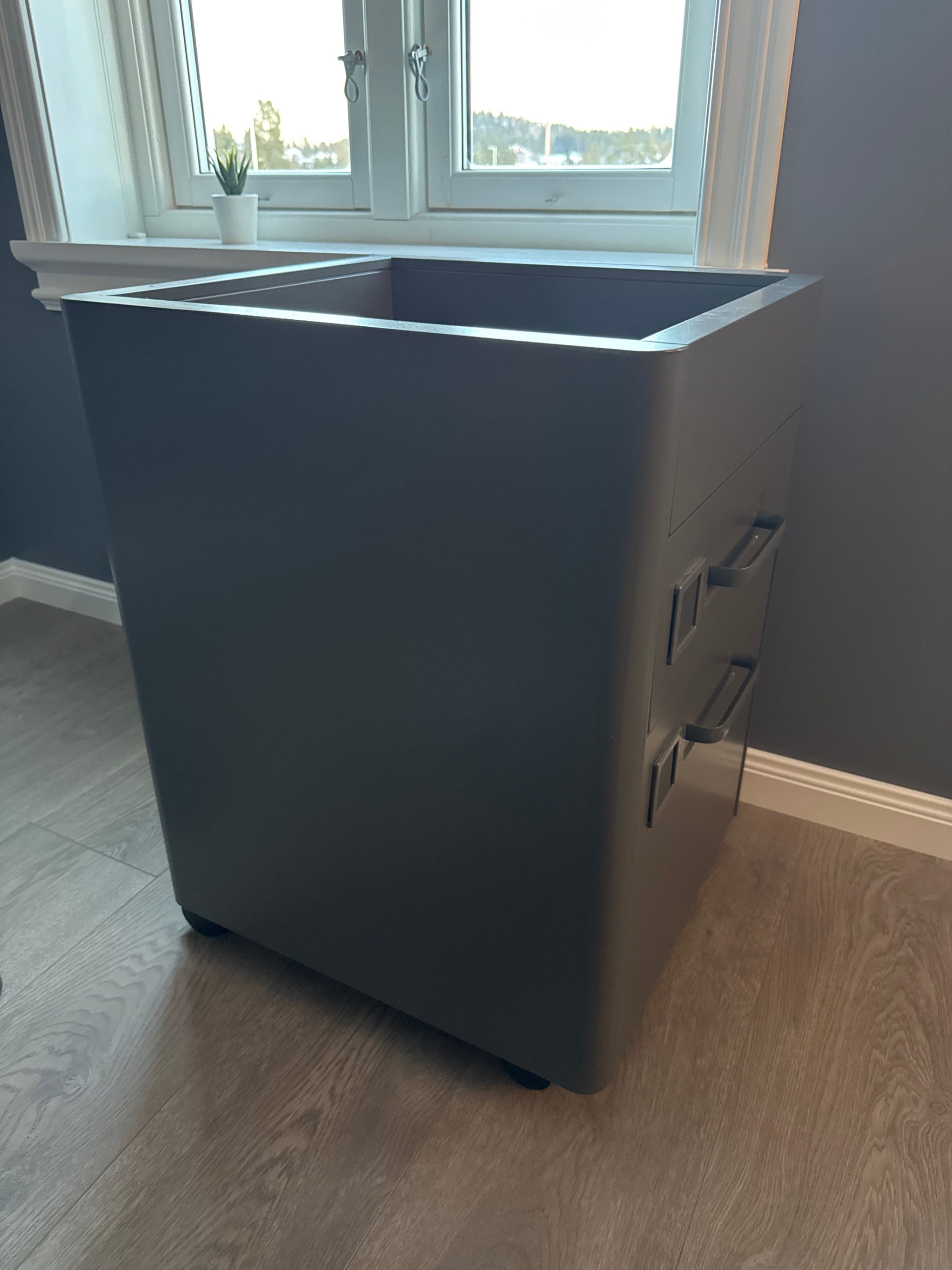 IDÅSEN drawer unit on castors, dark grey, 42x61 cm