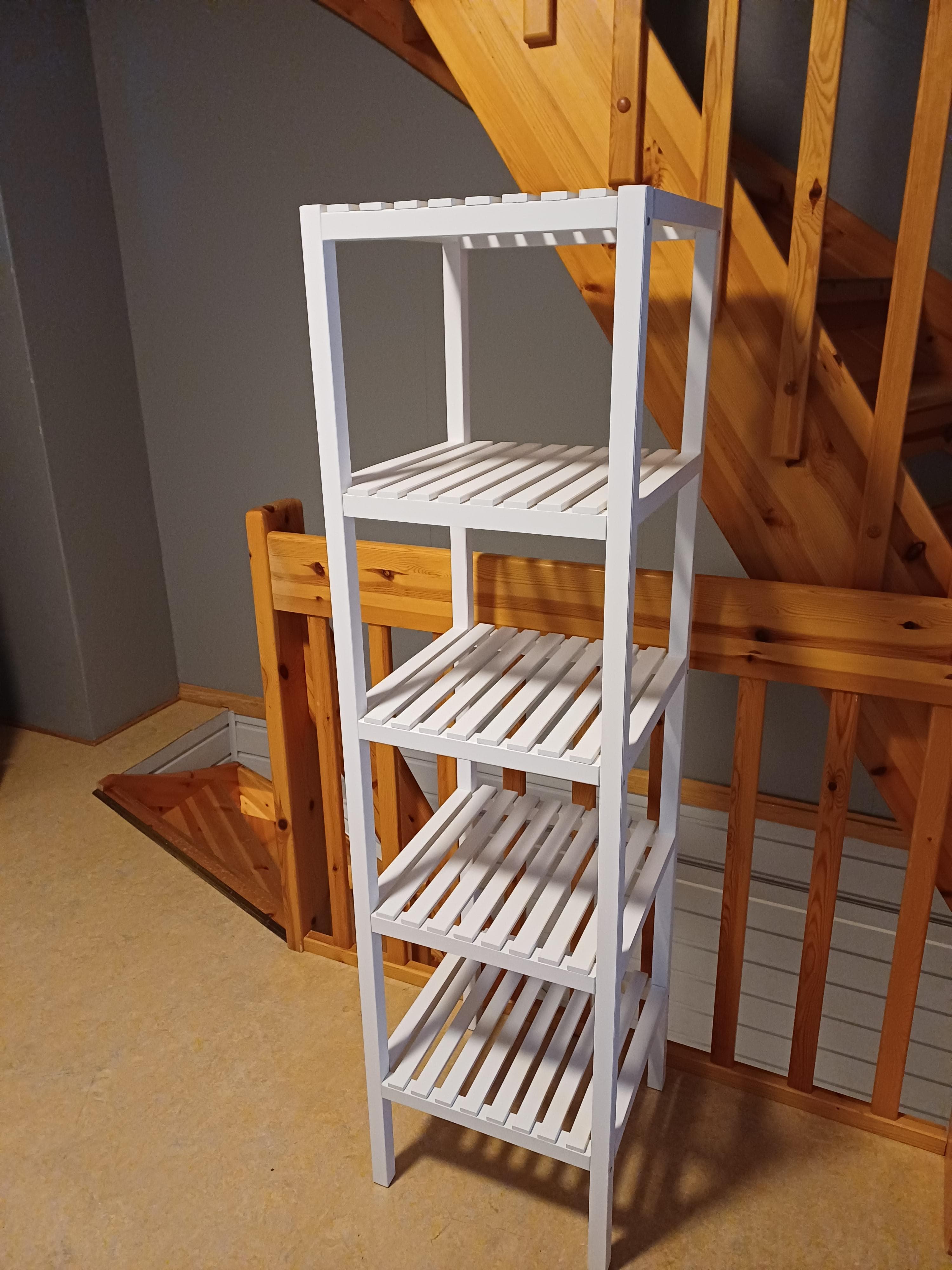 MUSKAN shelving unit, white, 37x140 cm