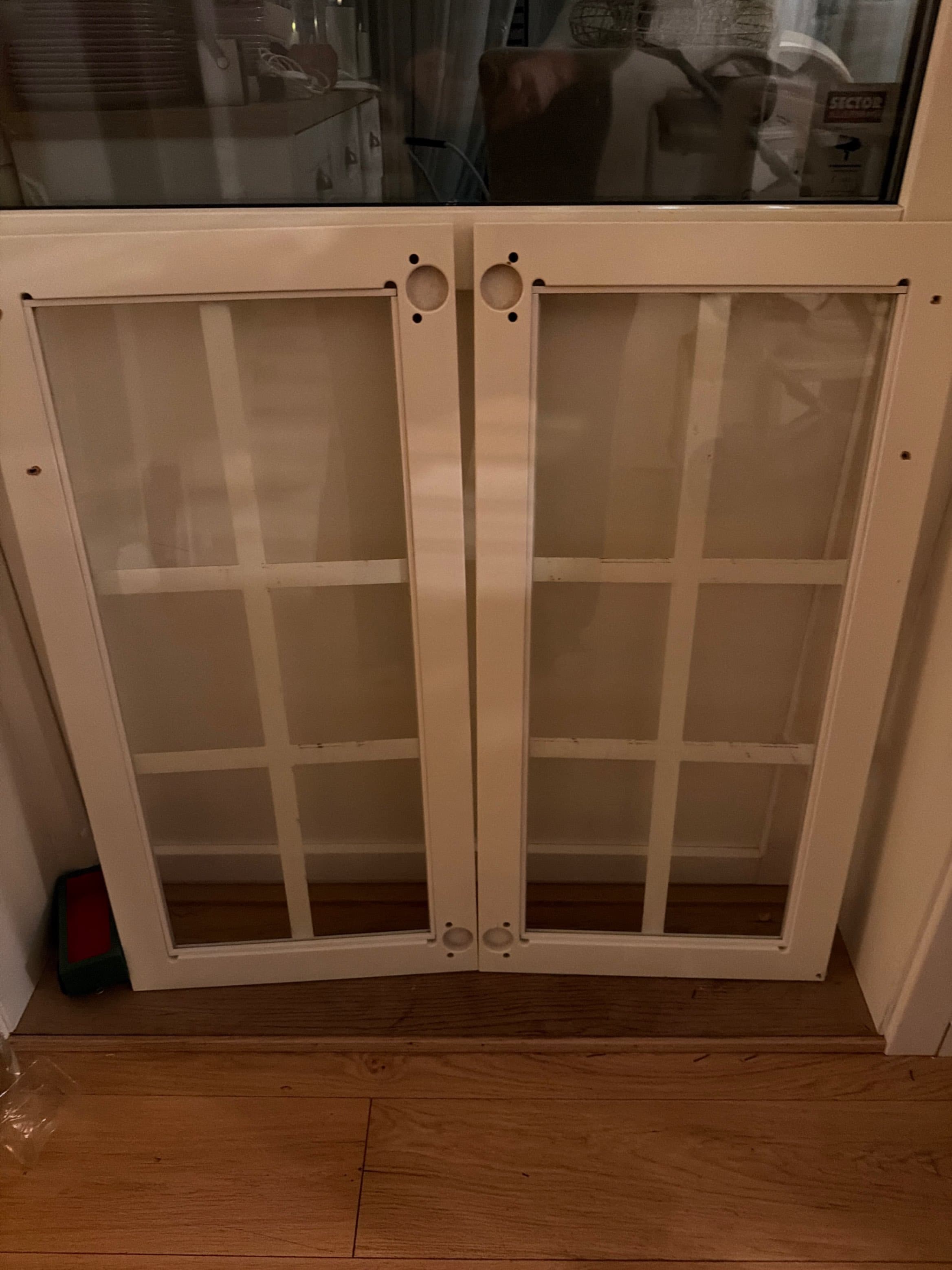 BODBYN glass door, off-white, 40x80 cm