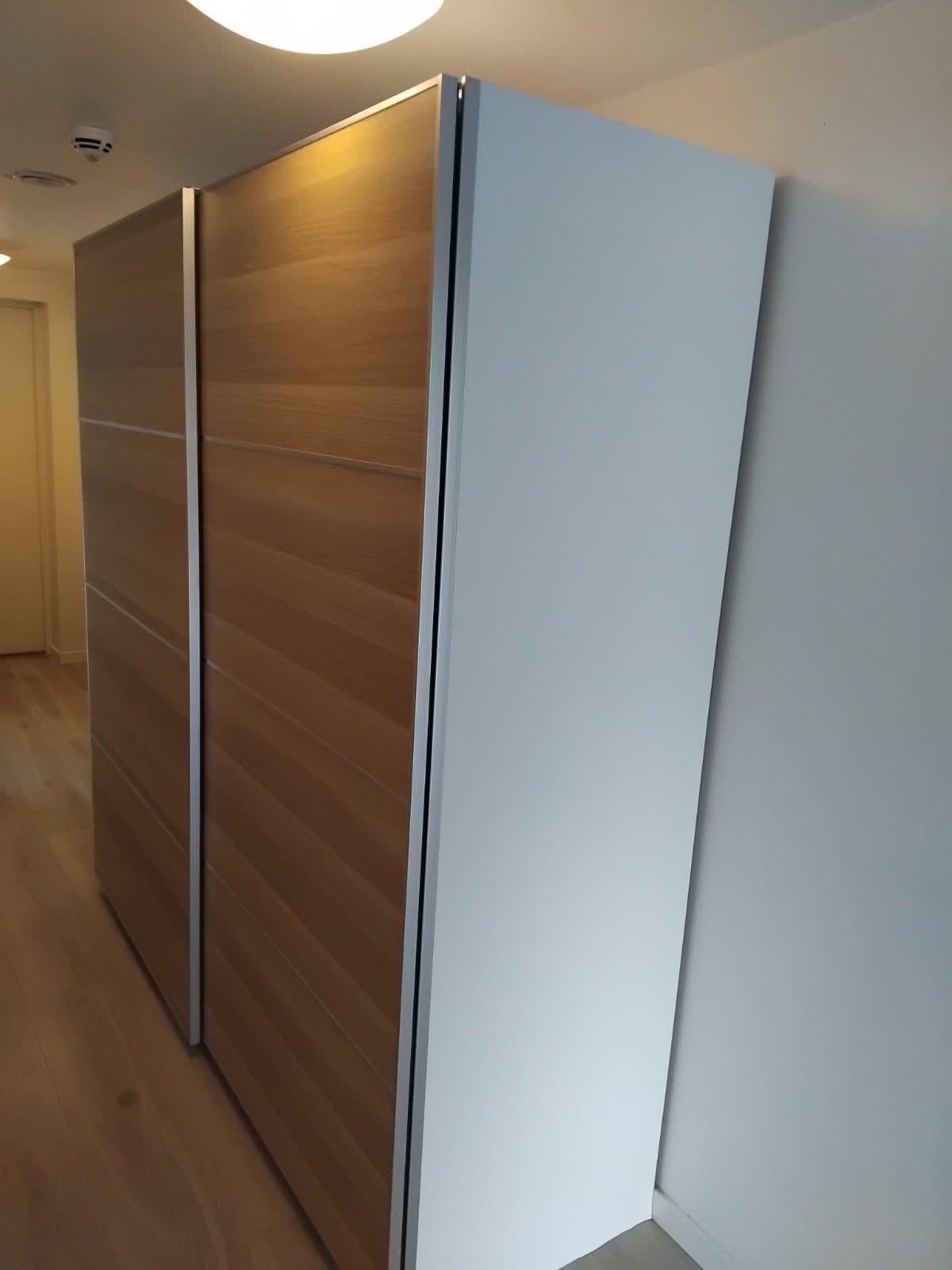 PAX / AULI wardrobe with sliding doors, white/mirror glass, 150x66x201 cm