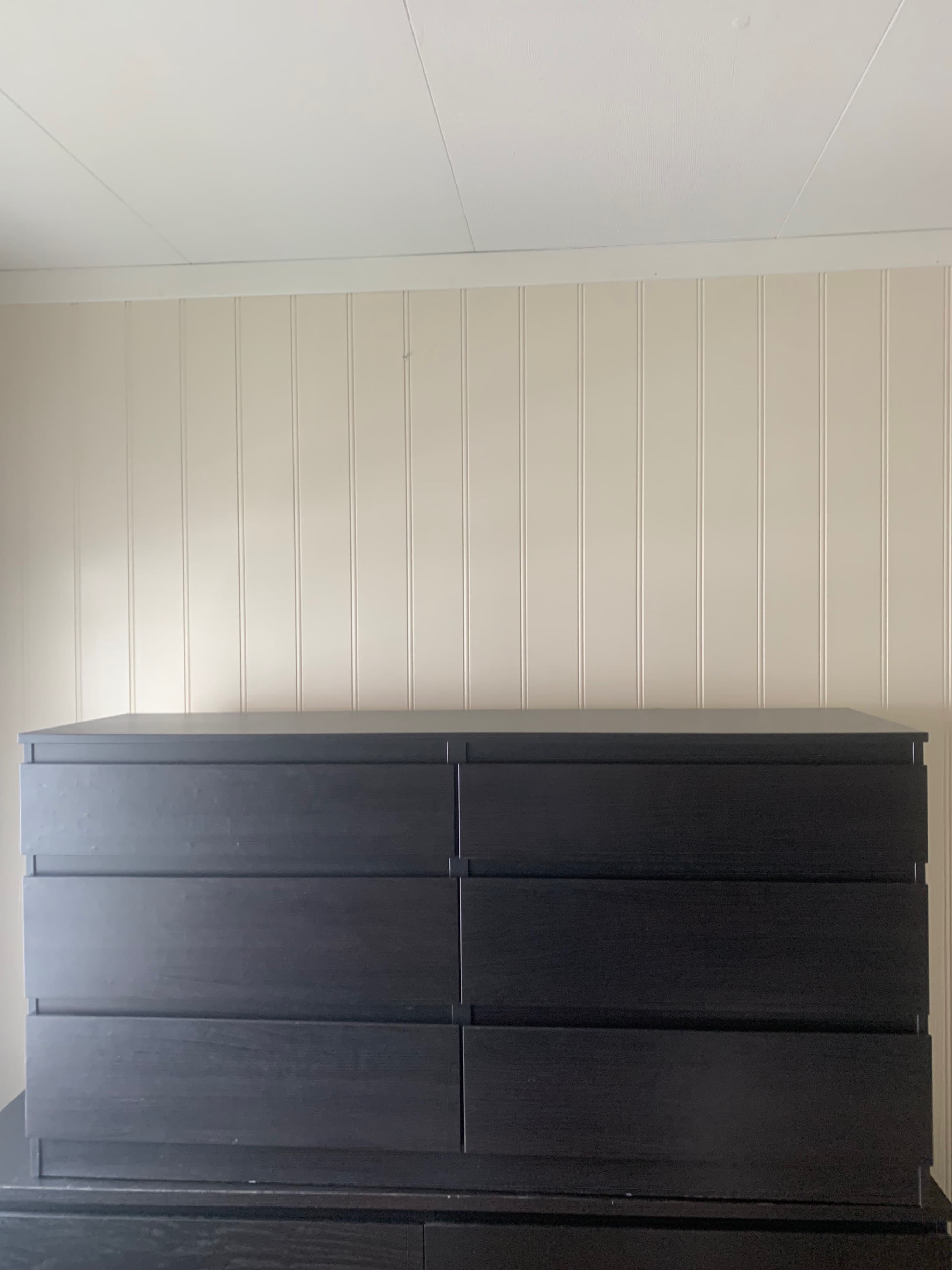 KULLEN chest of 6 drawers, black-brown, 140x40x72 cm