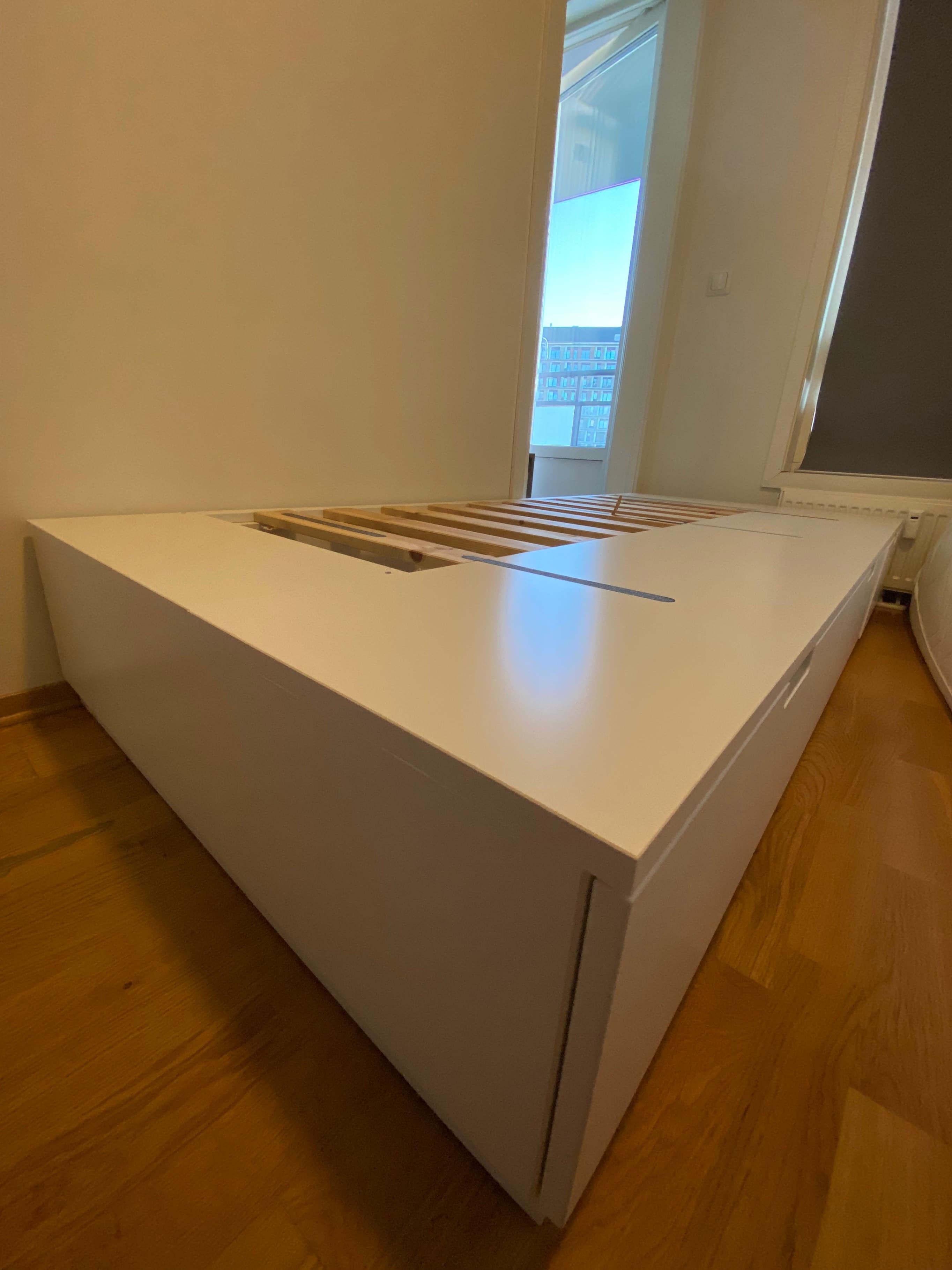 NORDLI Seng med skuffer, hvit, 90x200 cm