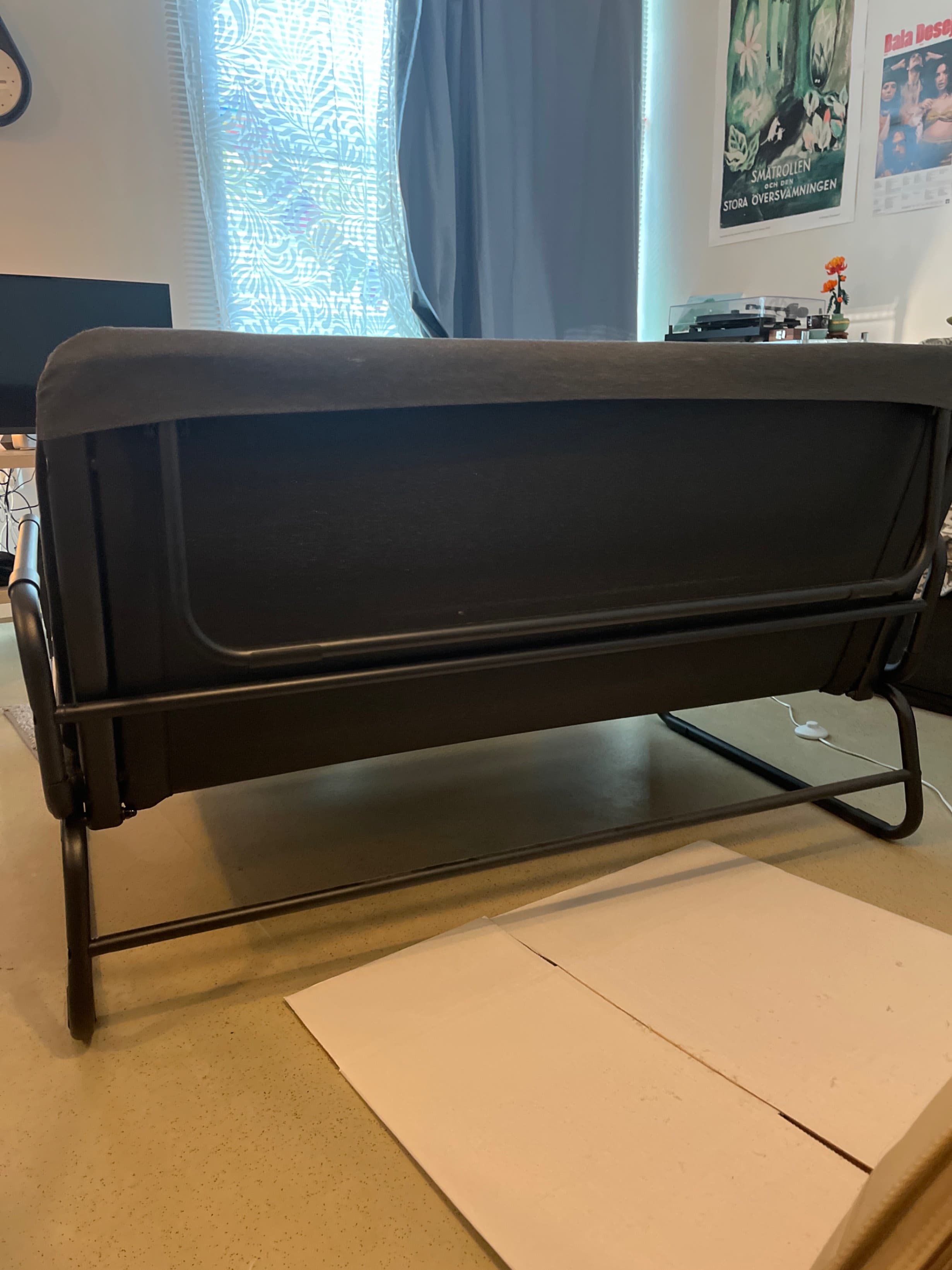 HAMMARN sofa-bed, Knisa dark grey/black