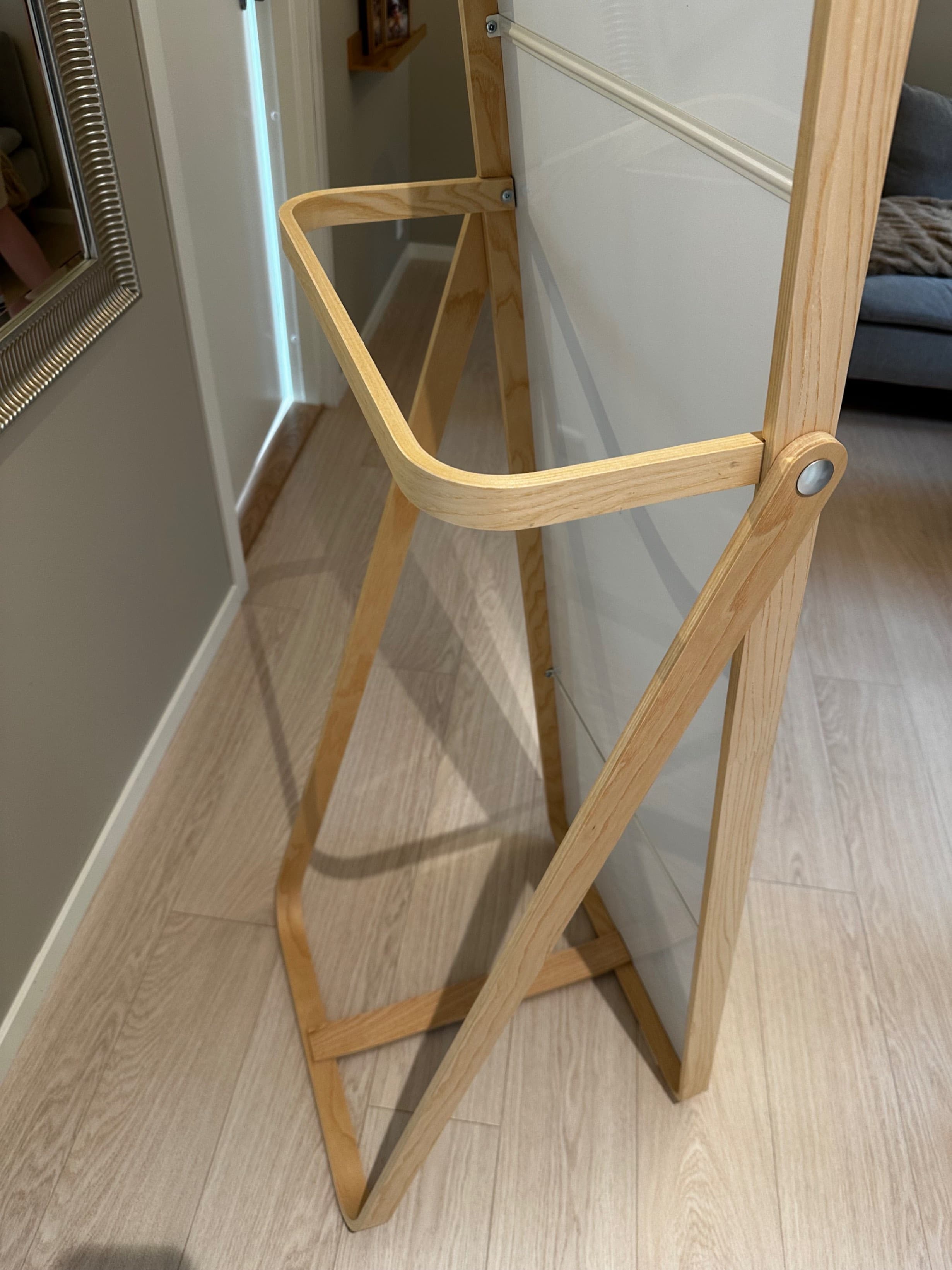 IKORNNES standing mirror, ash, 52x167 cm