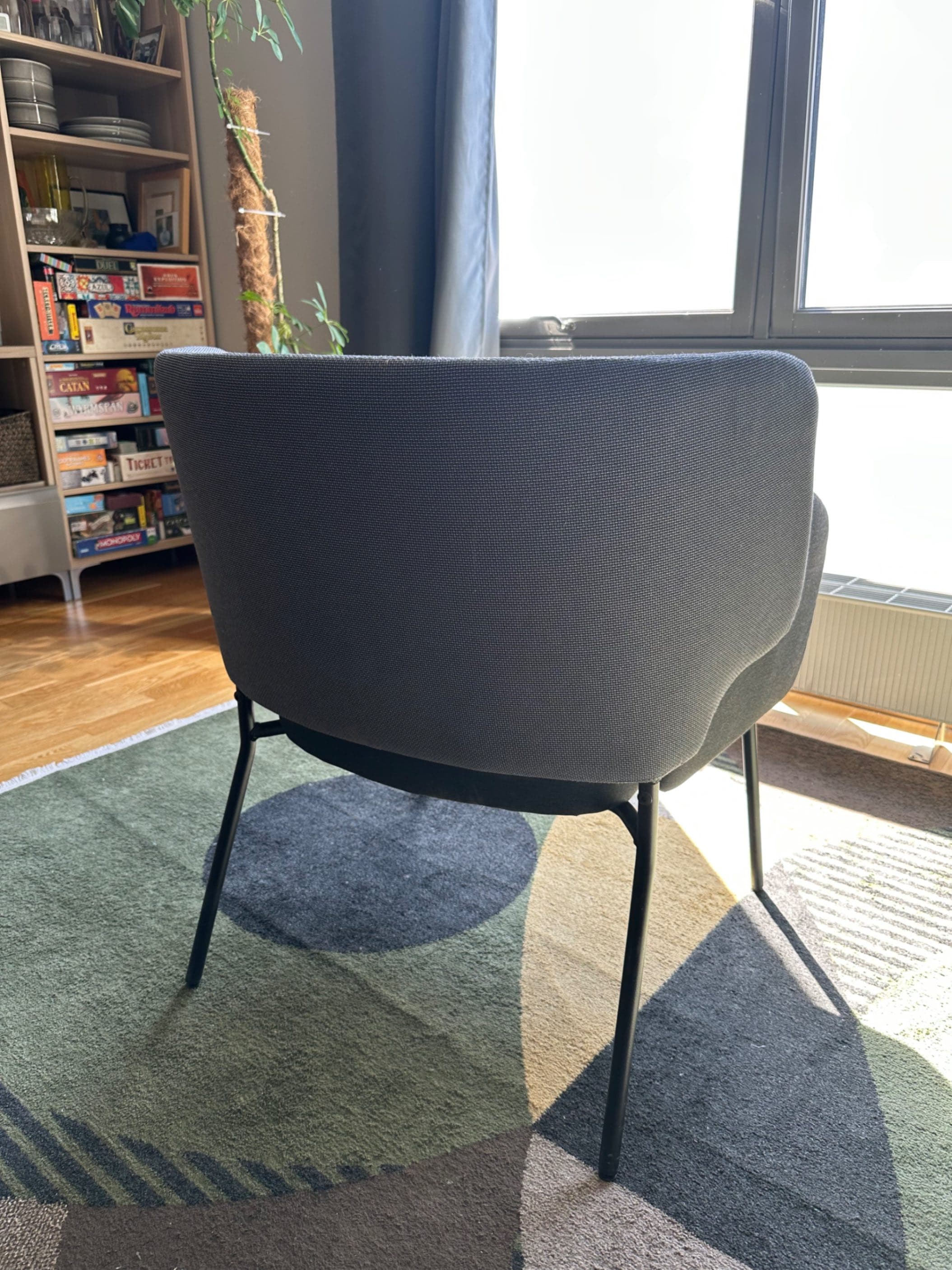 BINGSTA armchair, Vissle dark grey/Kabusa dark grey