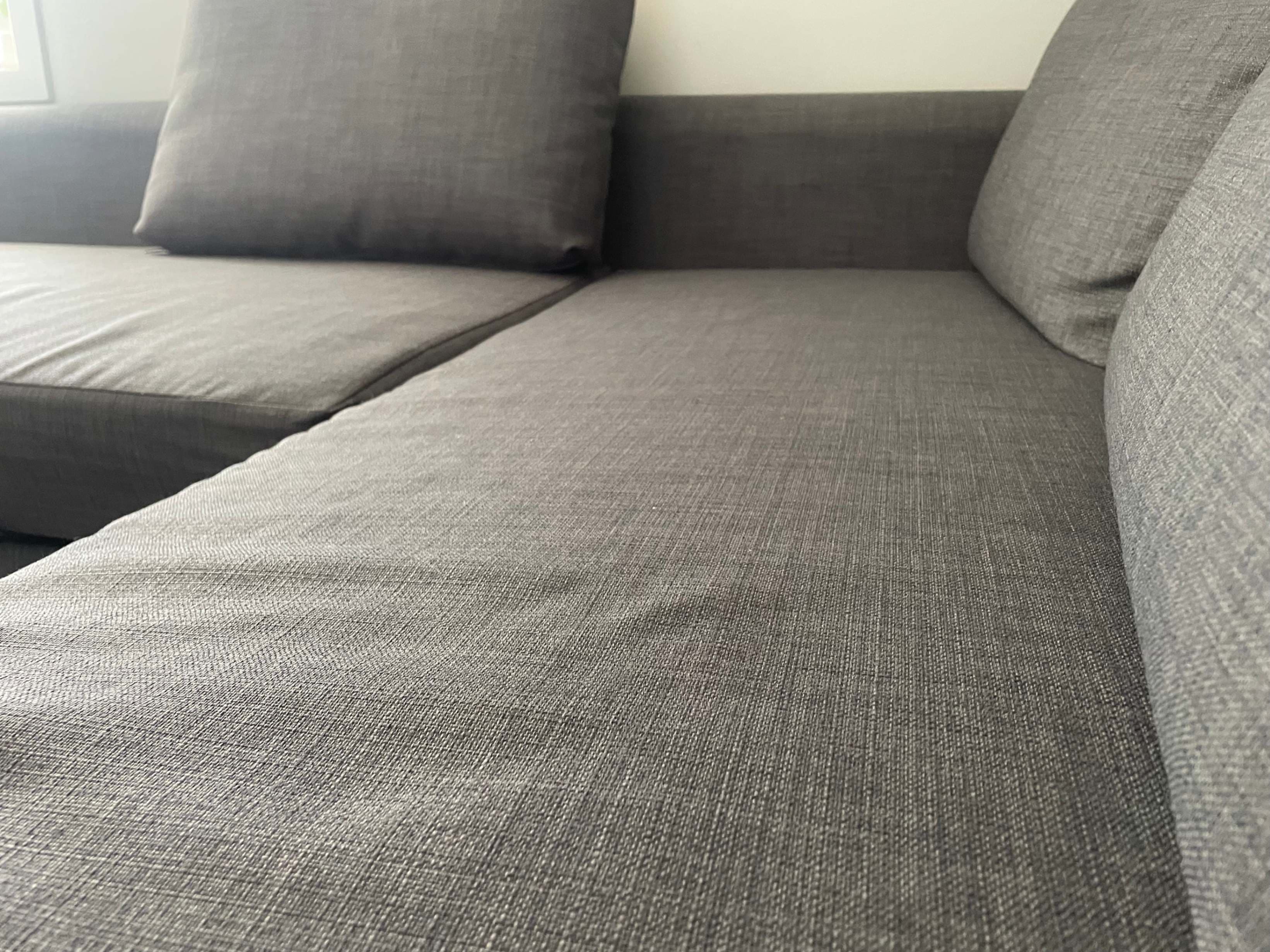FRIHETEN corner sofa-bed with storage, Skiftebo dark grey