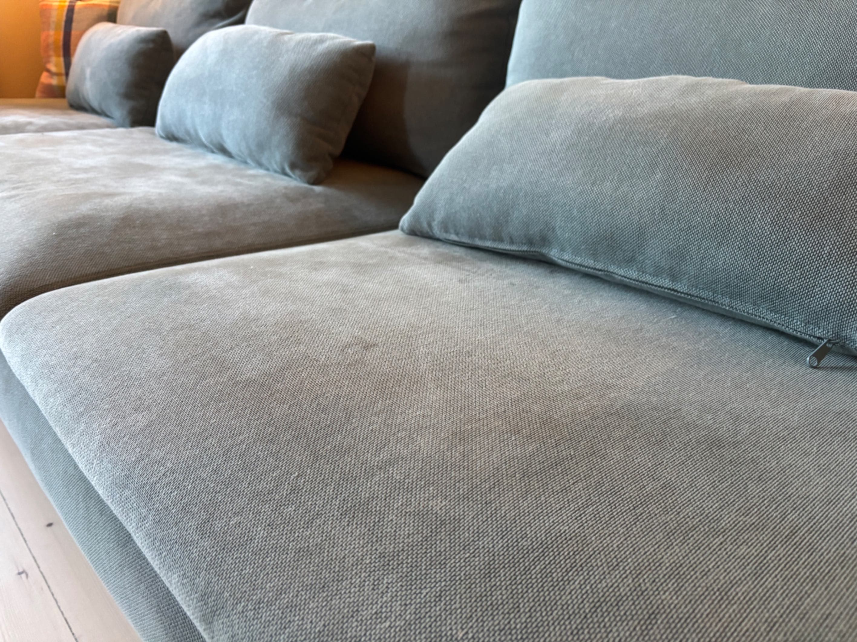 SÖDERHAMN 4-seters sofa med sjeselong, Tallmyra blå