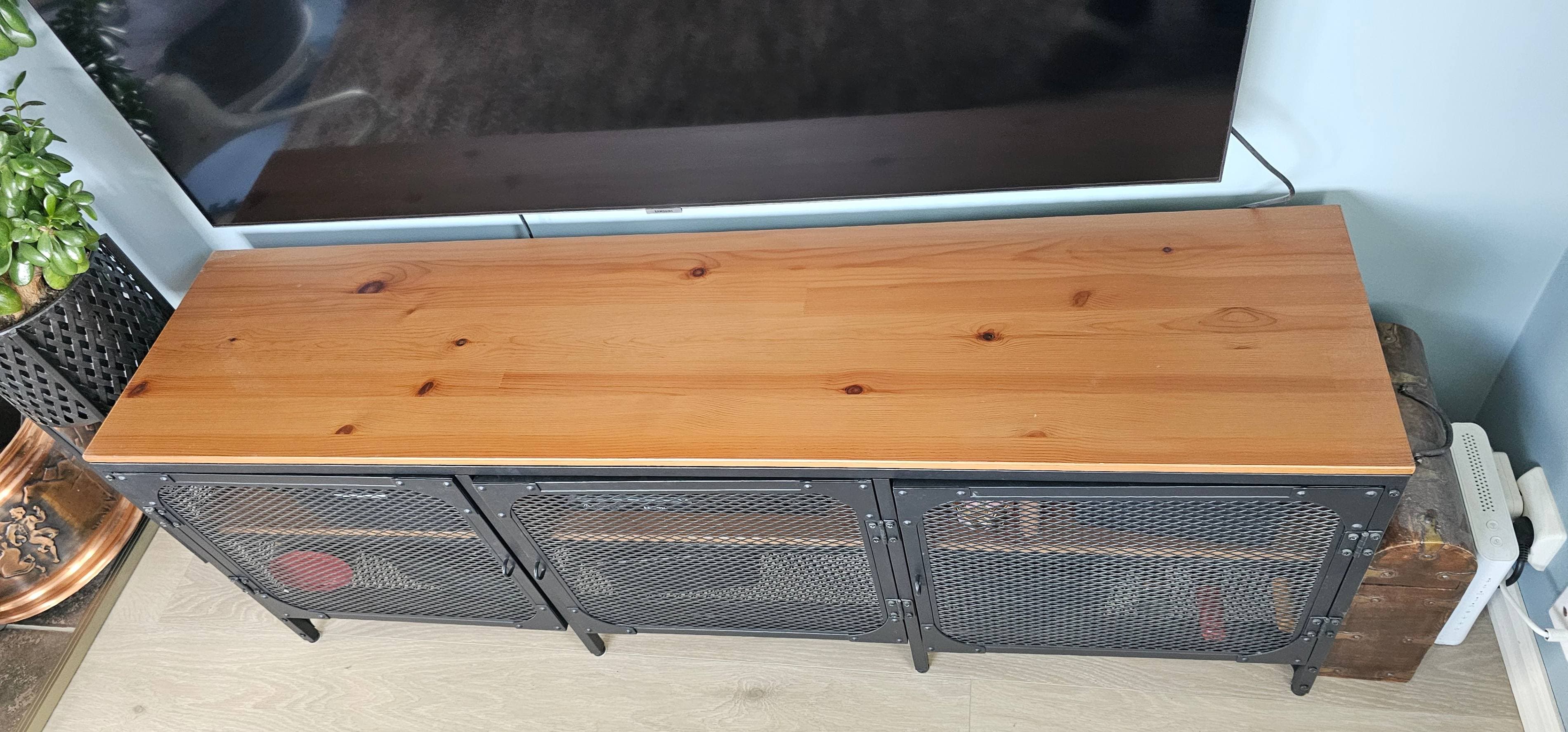 FJÄLLBO TV bench, black, 150x36x54 cm