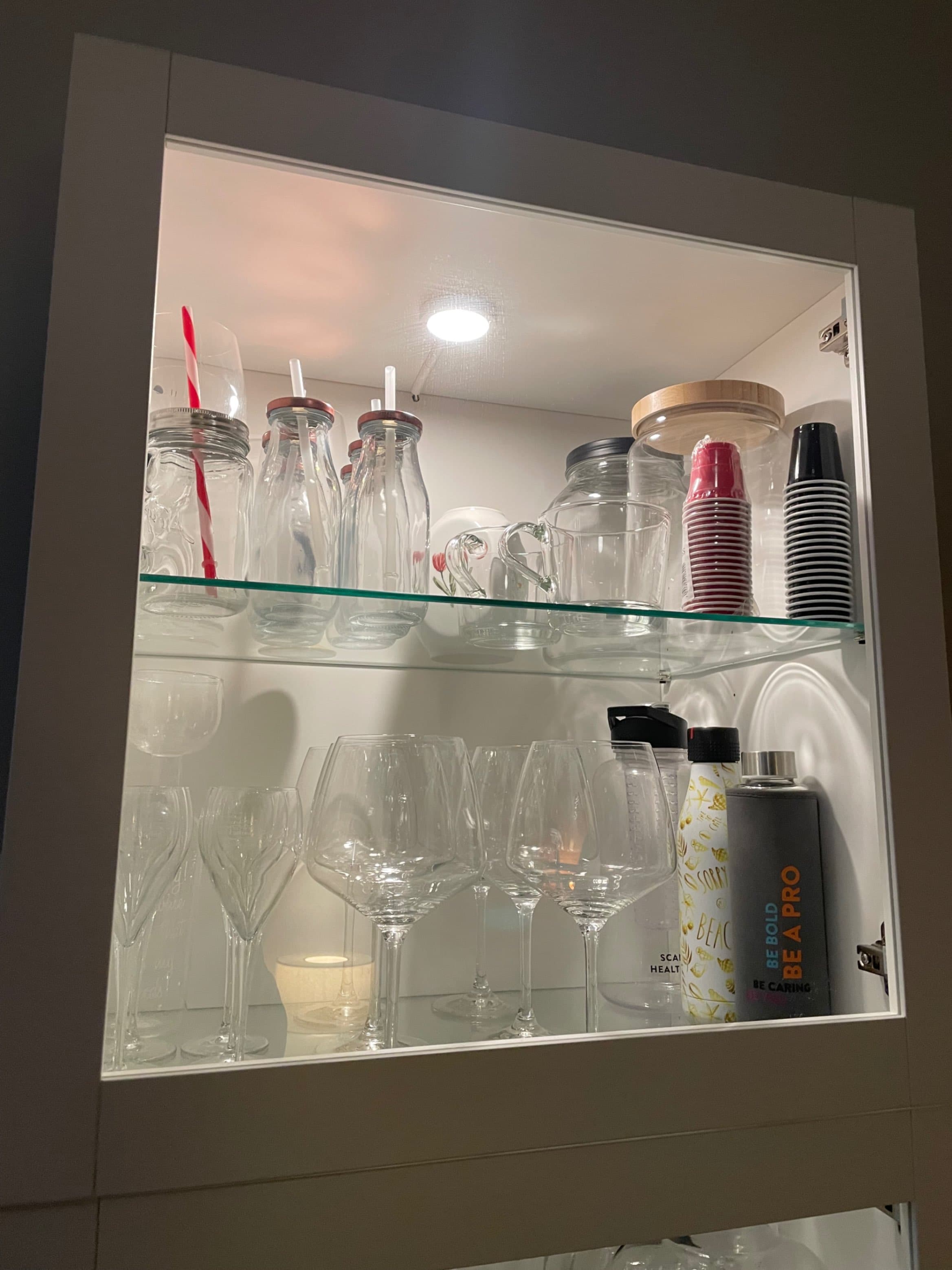 BESTÅ storage combination w glass doors, white/Lappviken white clear glass, 60x42x193 cm