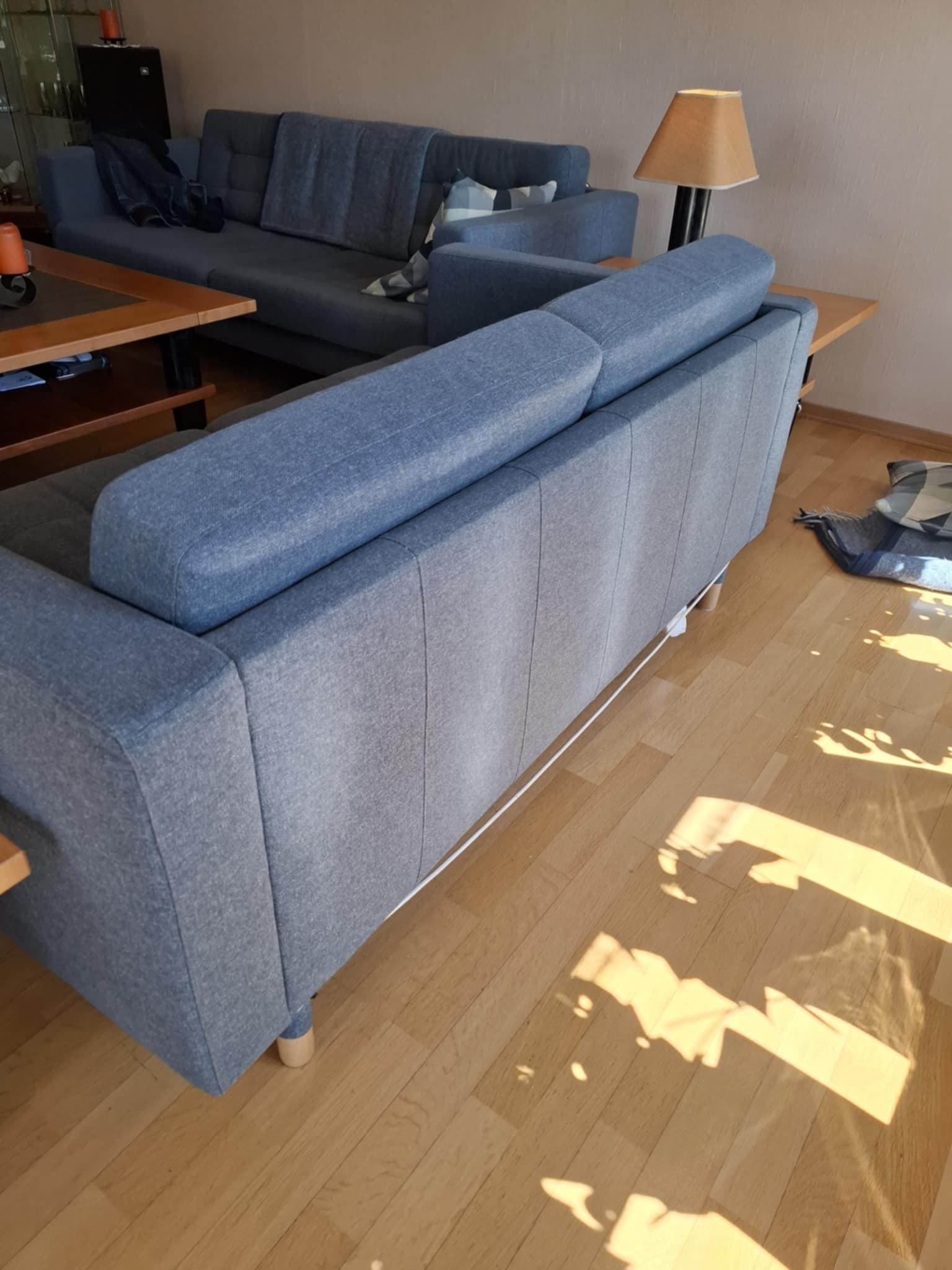 LANDSKRONA 2-seat sofa, Gunnared blue/wood