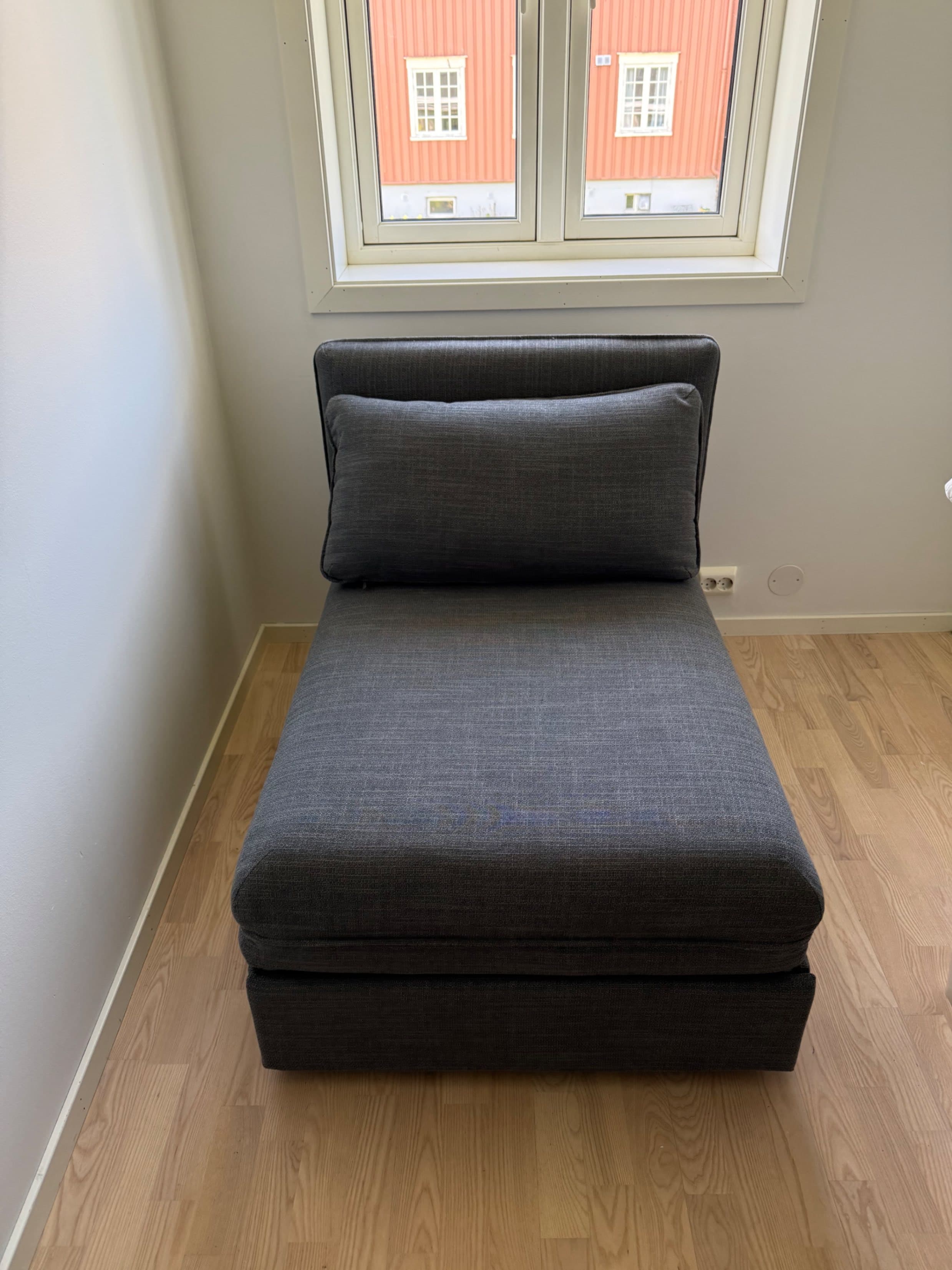 KIVIK chaise longue, Gunnared medium grey