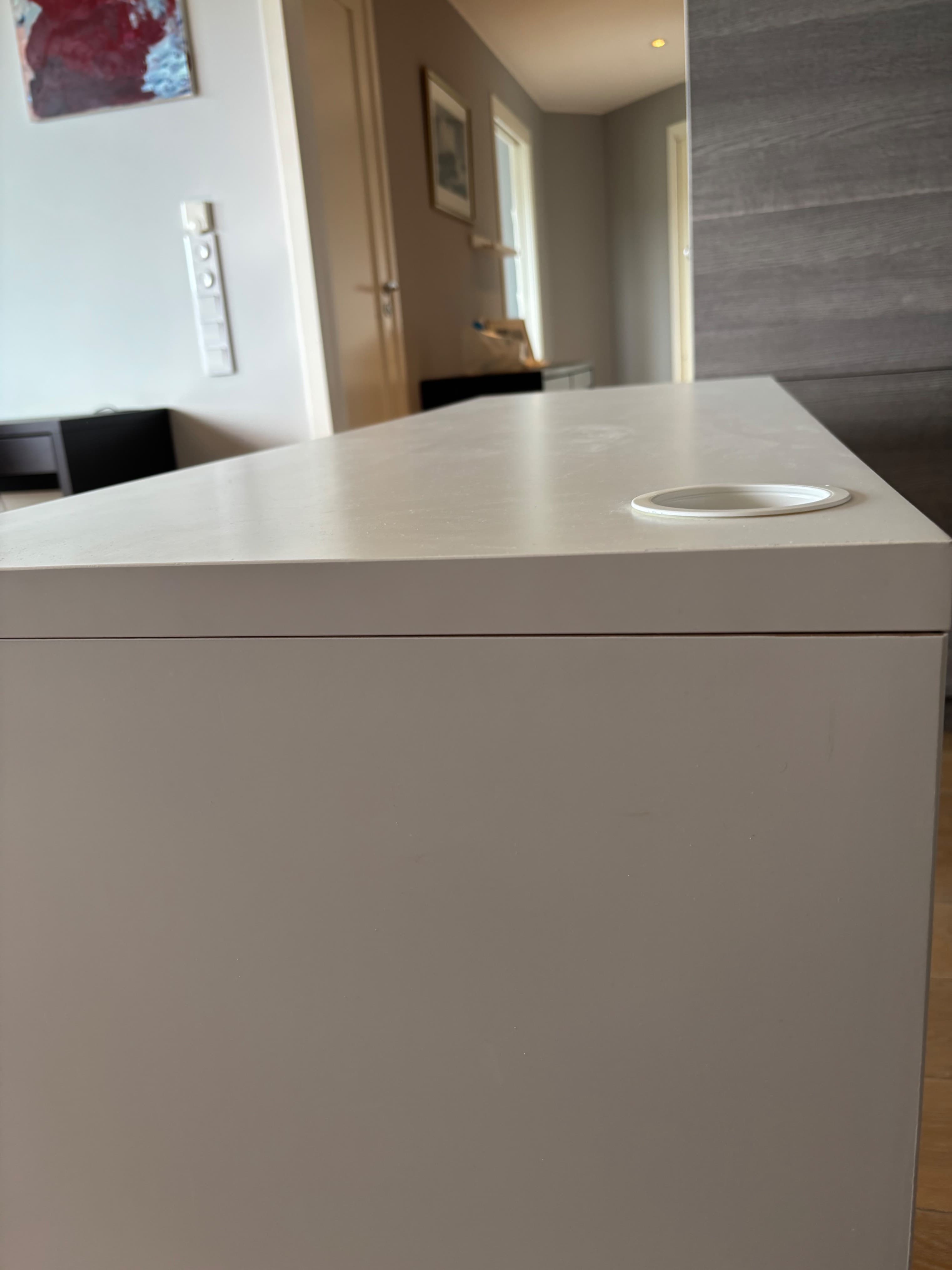 MICKE desk, white, 142x50 cm