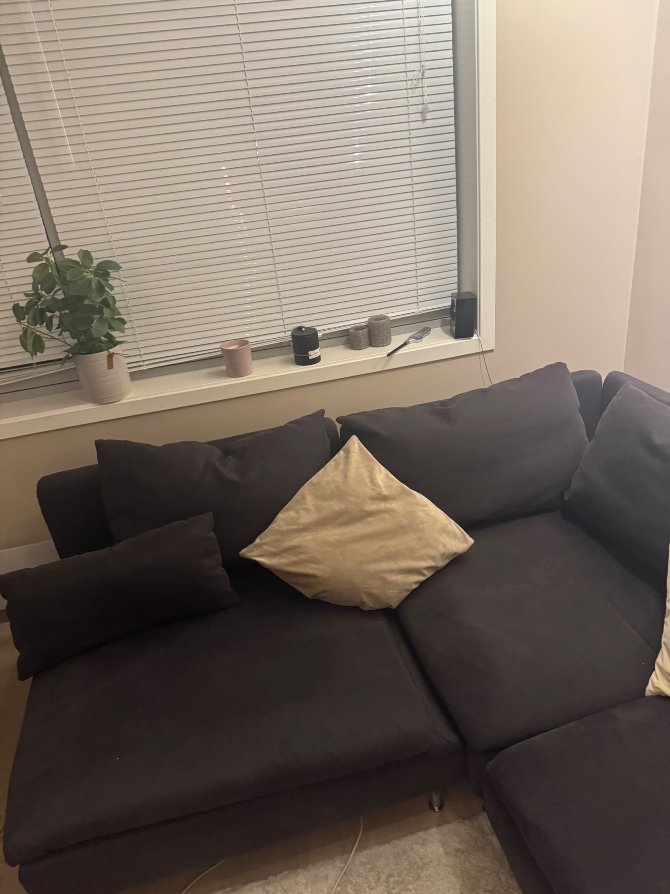 SÖDERHAMN corner sofa, 4-seat, with open end/Fridtuna dark grey