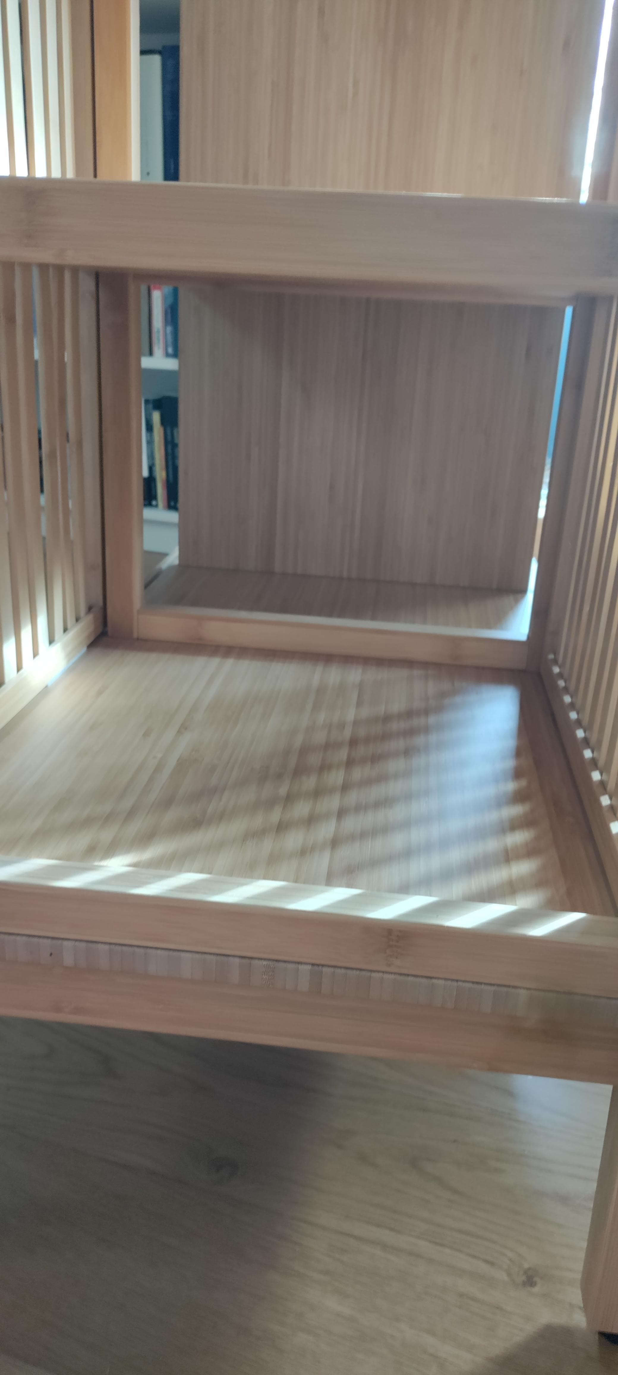 NORDKISA open wardrobe with sliding door, bamboo, 120x123 cm