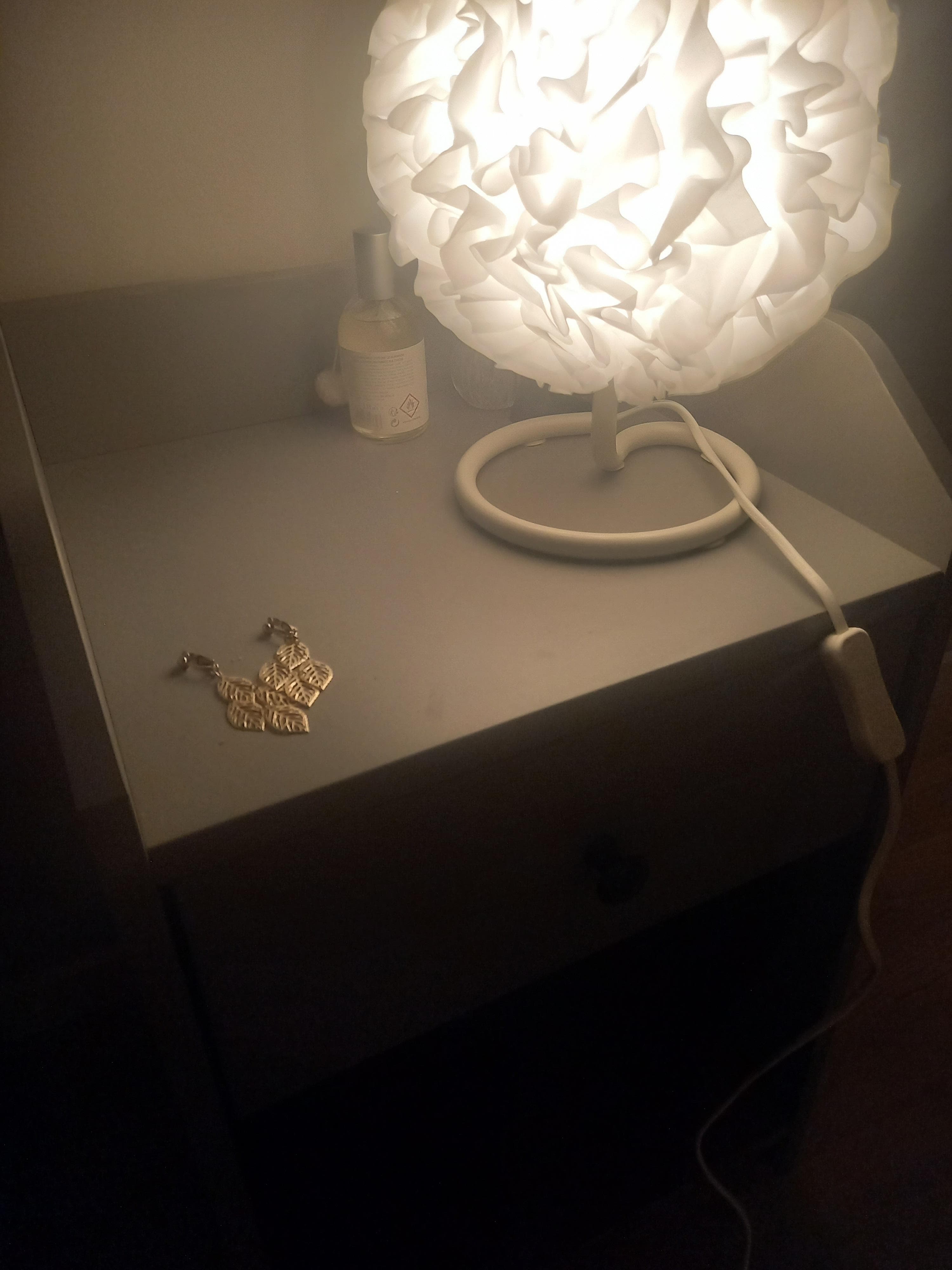 HAUGA bedside table, grey, 40x36 cm