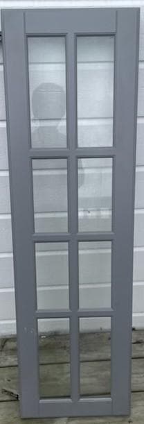 BODBYN glass door, grey, 30x100 cm