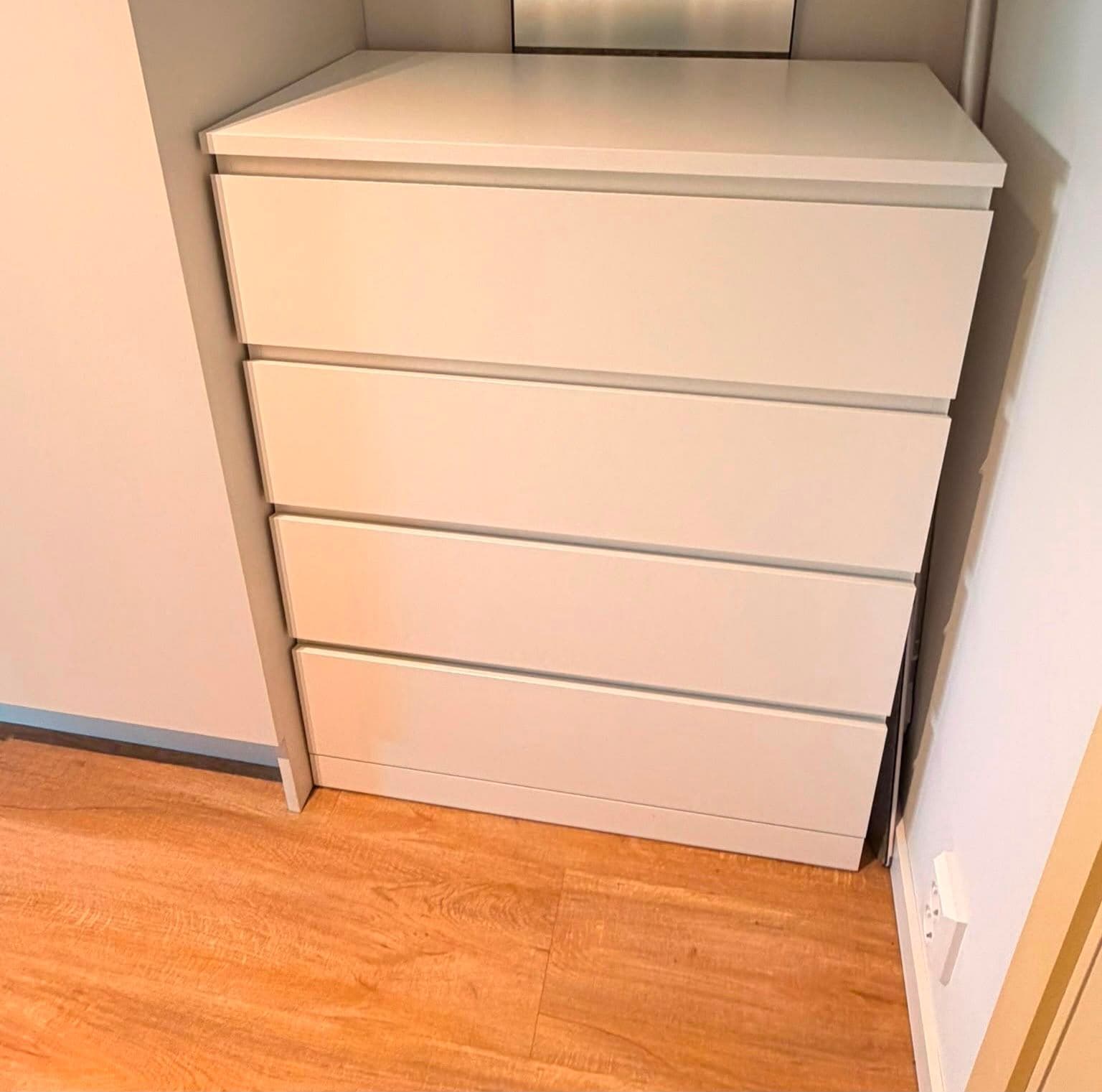 MALM Kommode, 4 skuffer, hvit, 80x100 cm