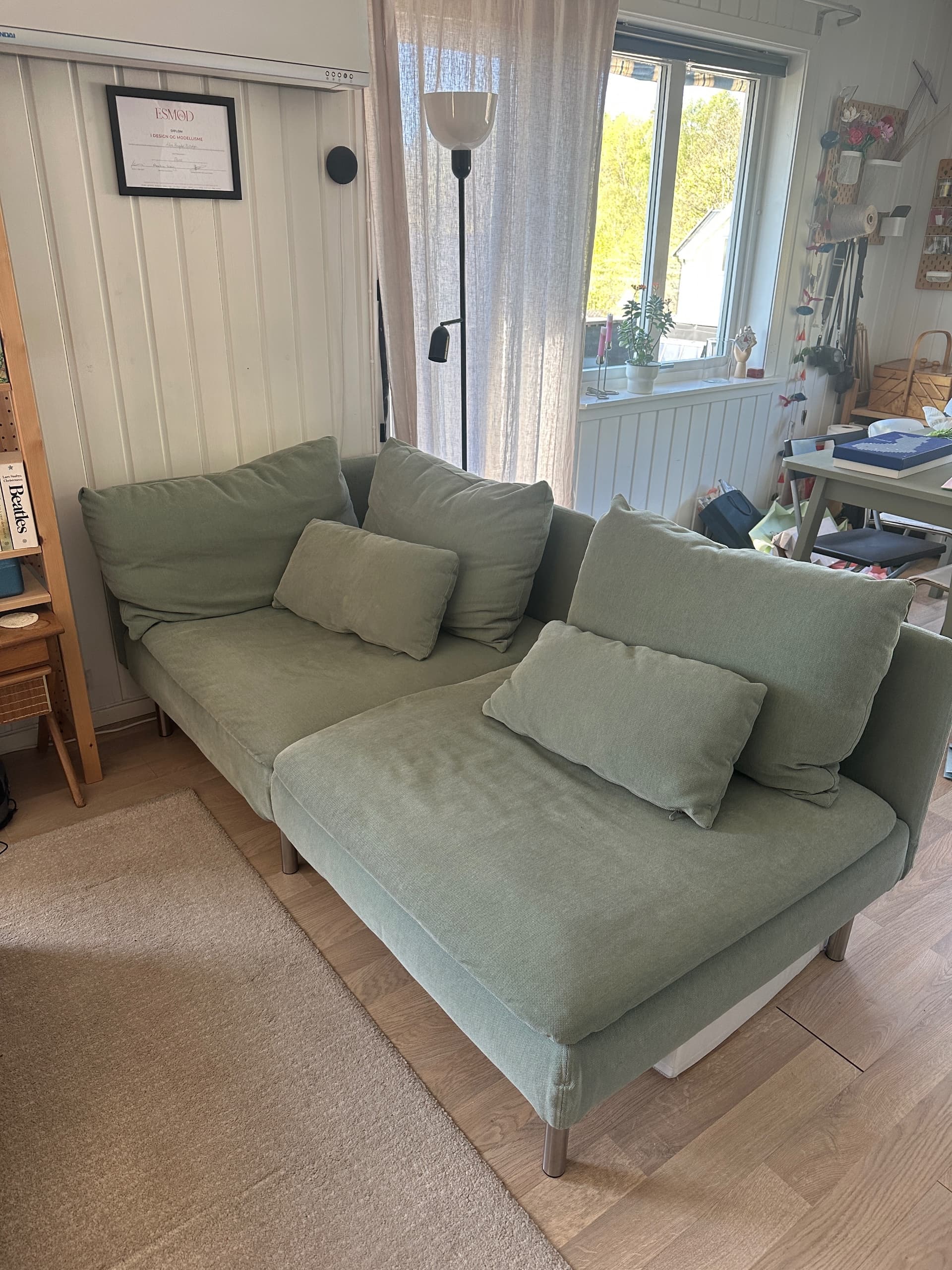 SÖDERHAMN 3-seat sofa, with open end/Tallmyra light green