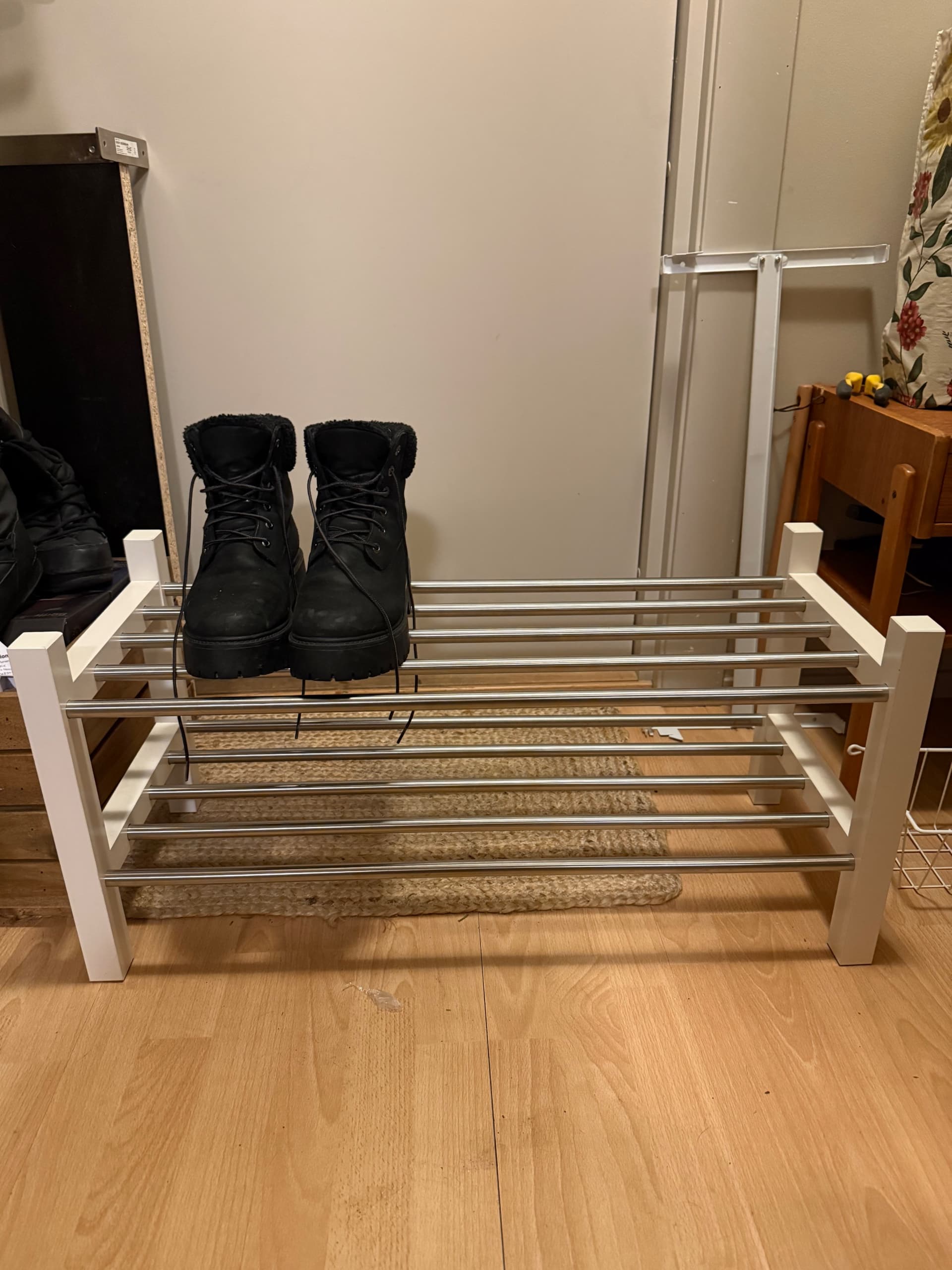 TJUSIG shoe rack, white, 79x32x37 cm