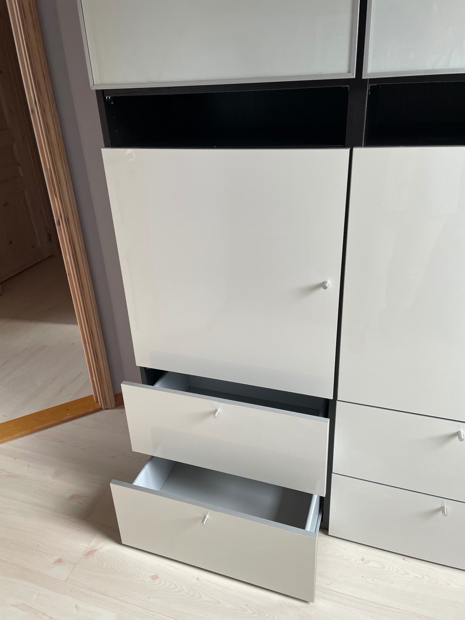VISTHUS wardrobe, grey/white, 122x59x216 cm