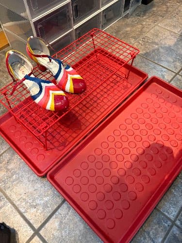 BAGGMUCK shoe mat, in/outdoor/red, 71x35 cm