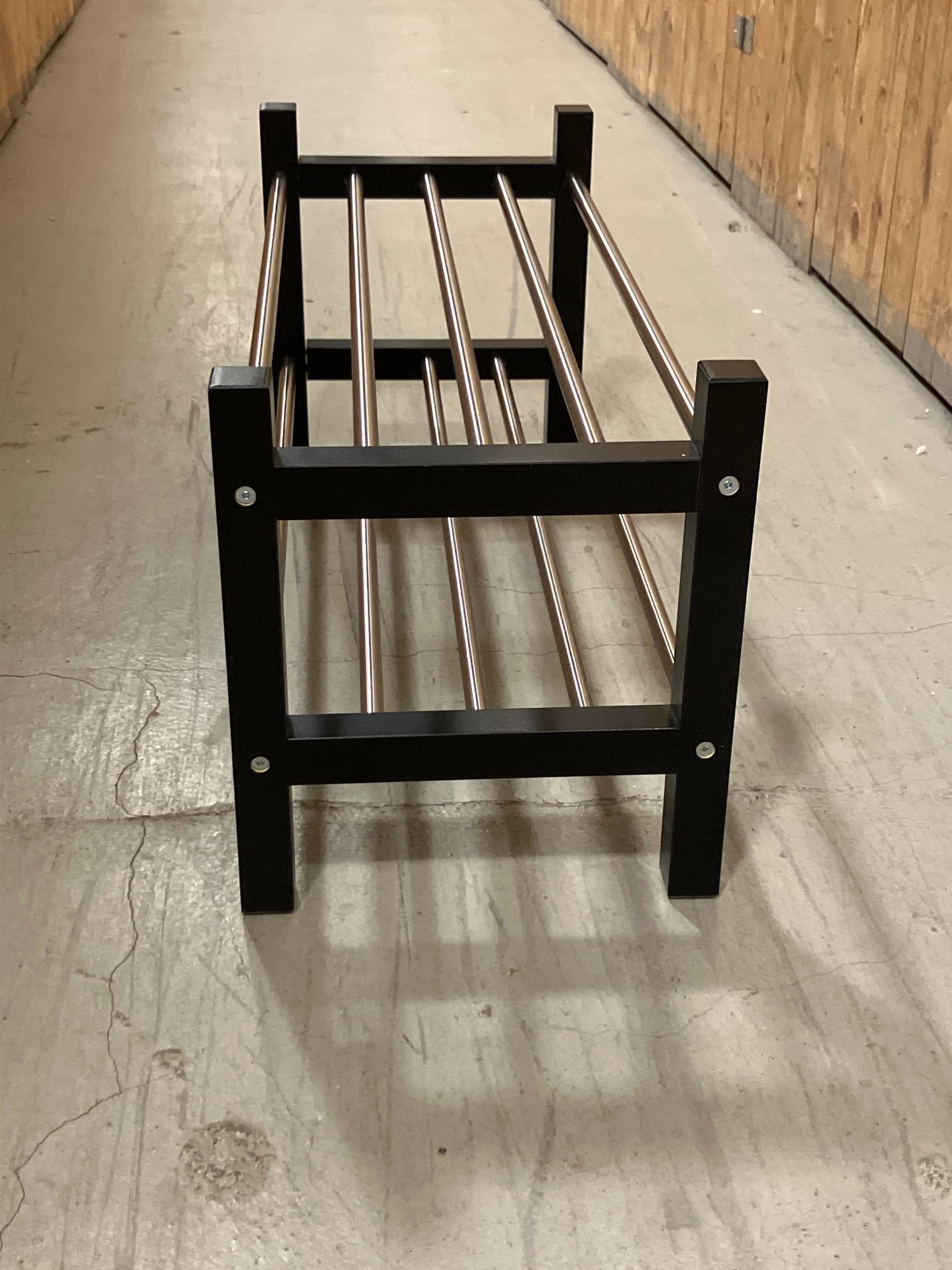 TJUSIG shoe rack, black, 79x32x37 cm