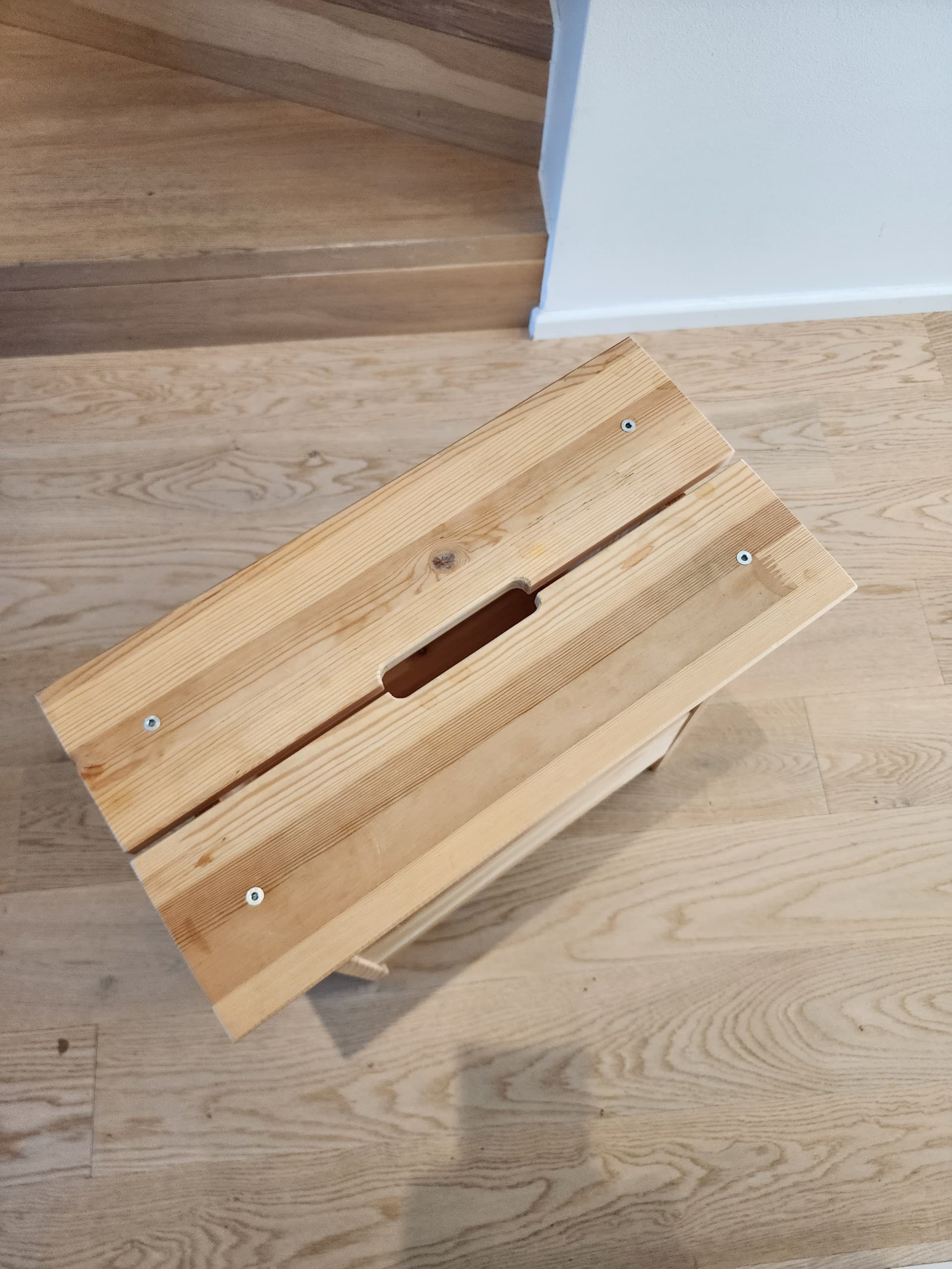 PERJOHAN stool with storage, pine