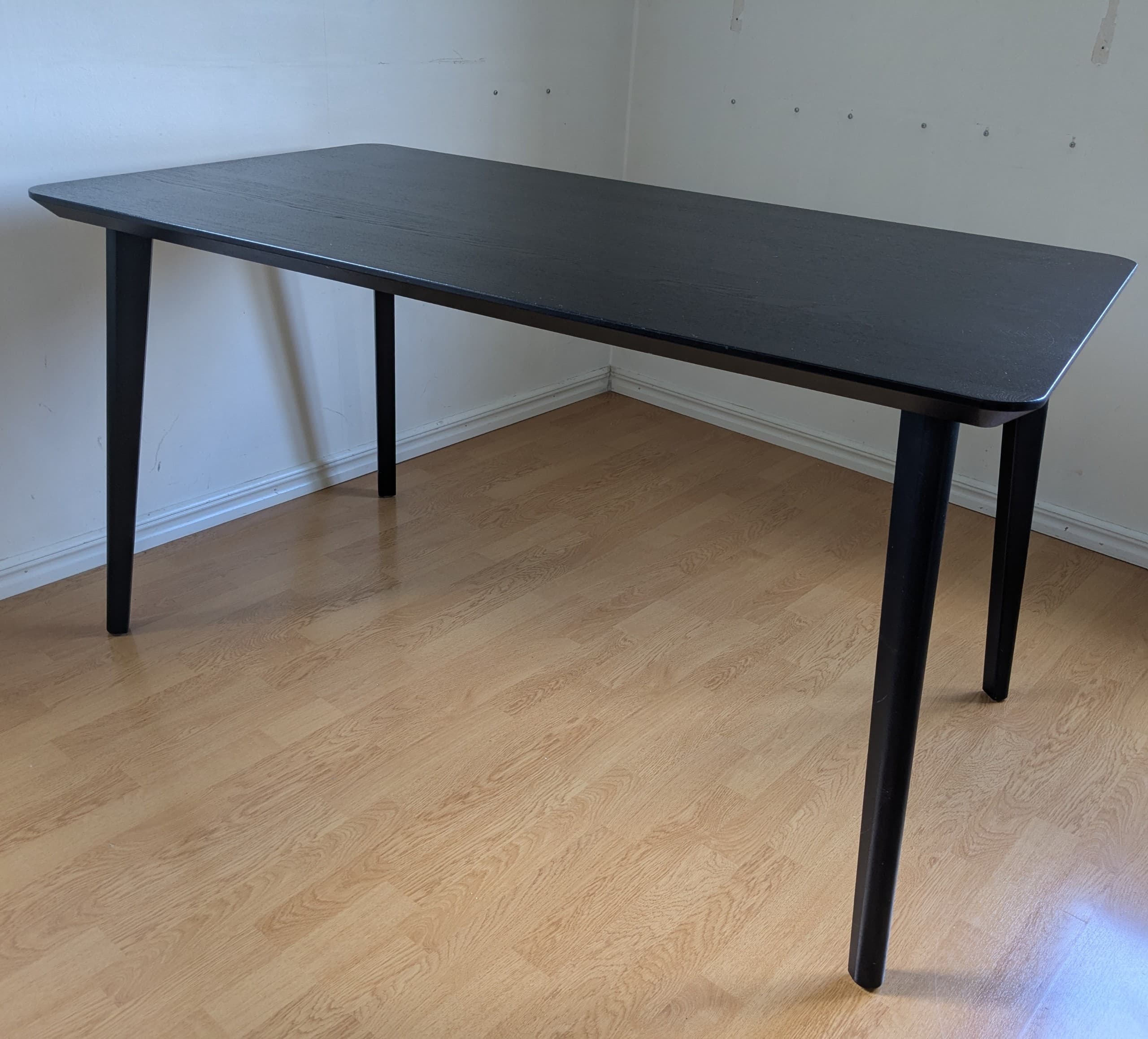 LISABO table, black/ash veneer, 200x78 cm