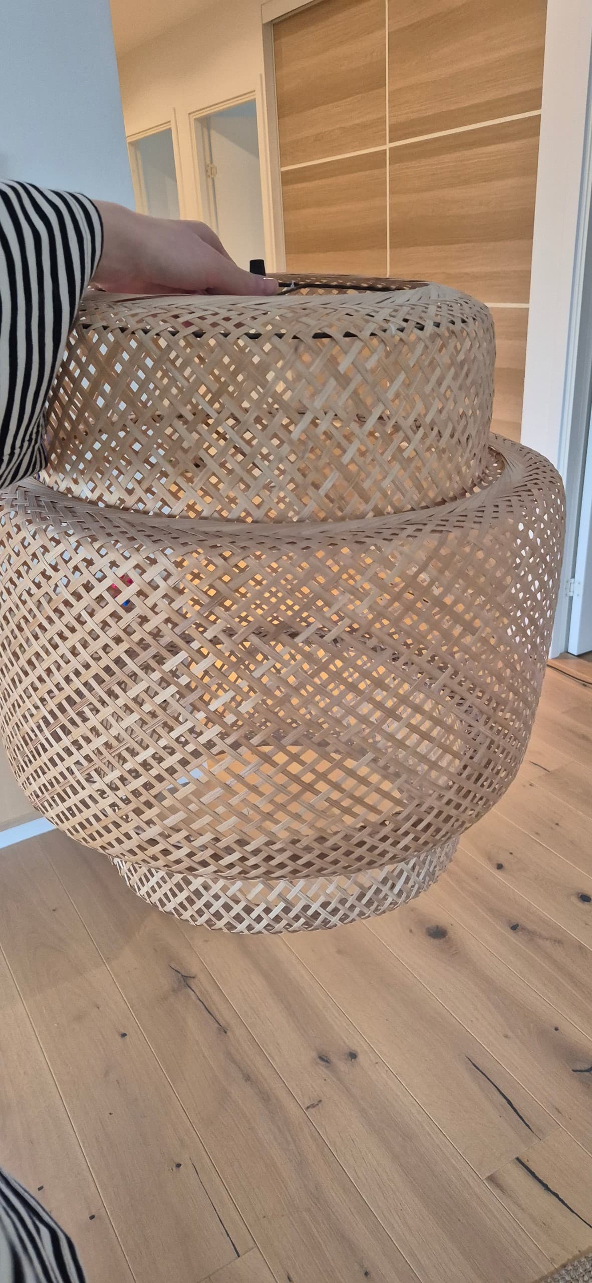 SINNERLIG pendant lamp, bamboo/handmade, 50 cm