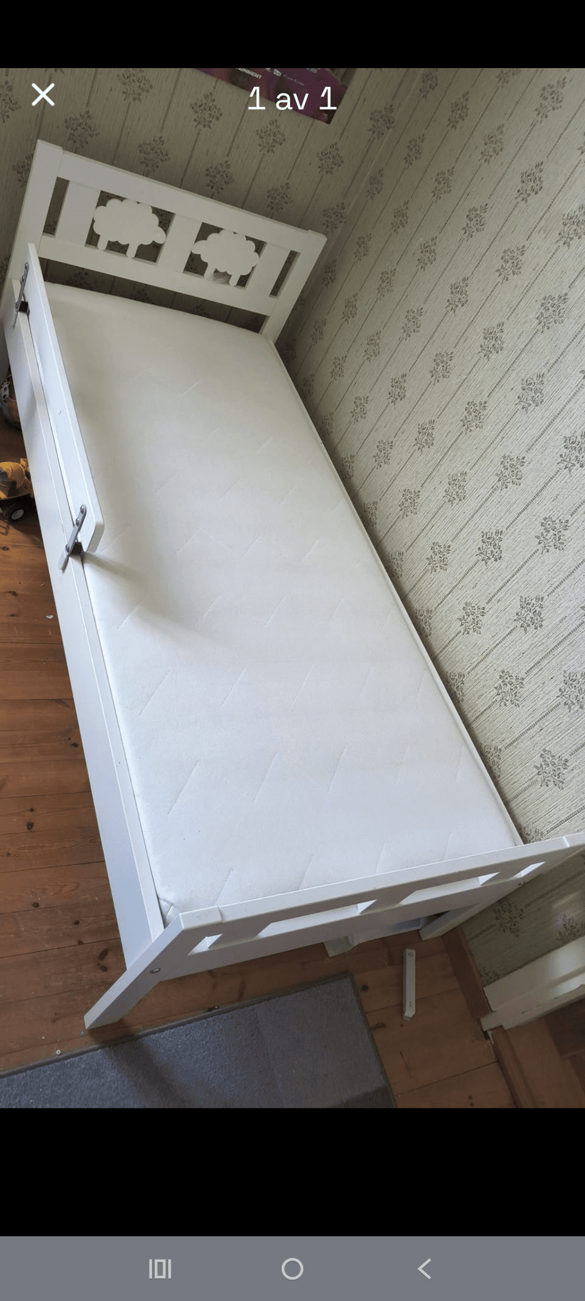 KRITTER bed frame with slatted bed base, white, 70x160 cm
