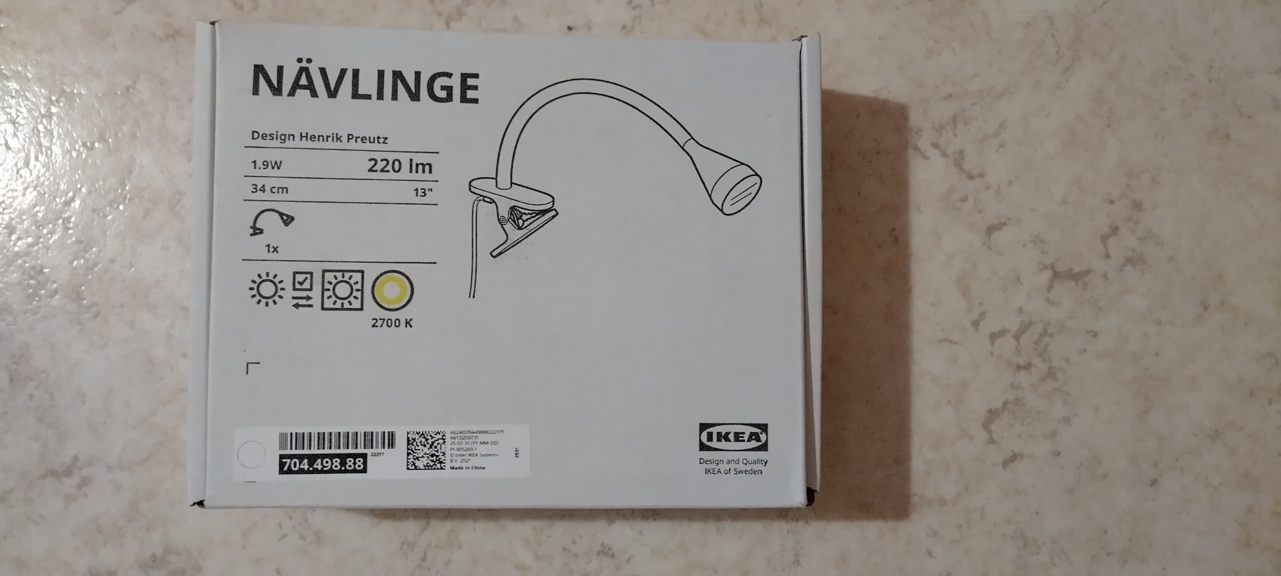 NÄVLINGE LED clamp spotlight, white