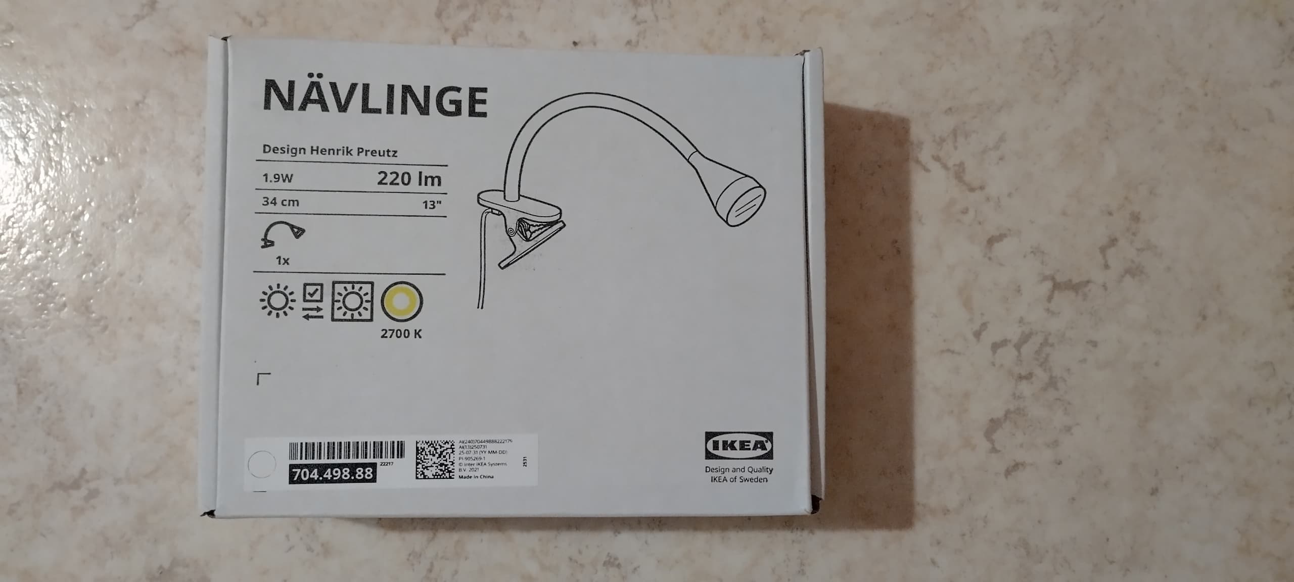 NÄVLINGE LED clamp spotlight, white
