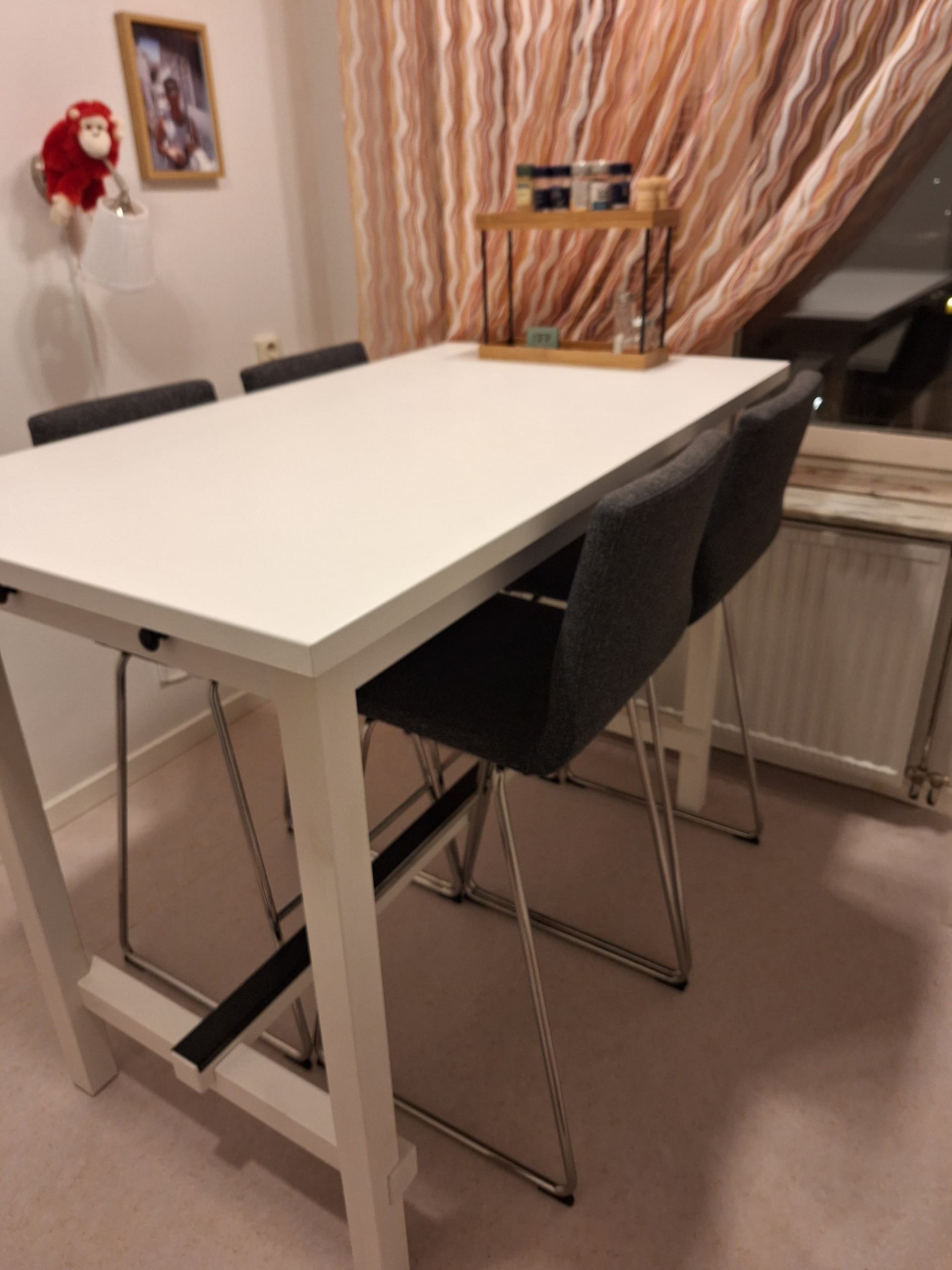 NORDVIKEN barbord, vit, 140x80x105 cm