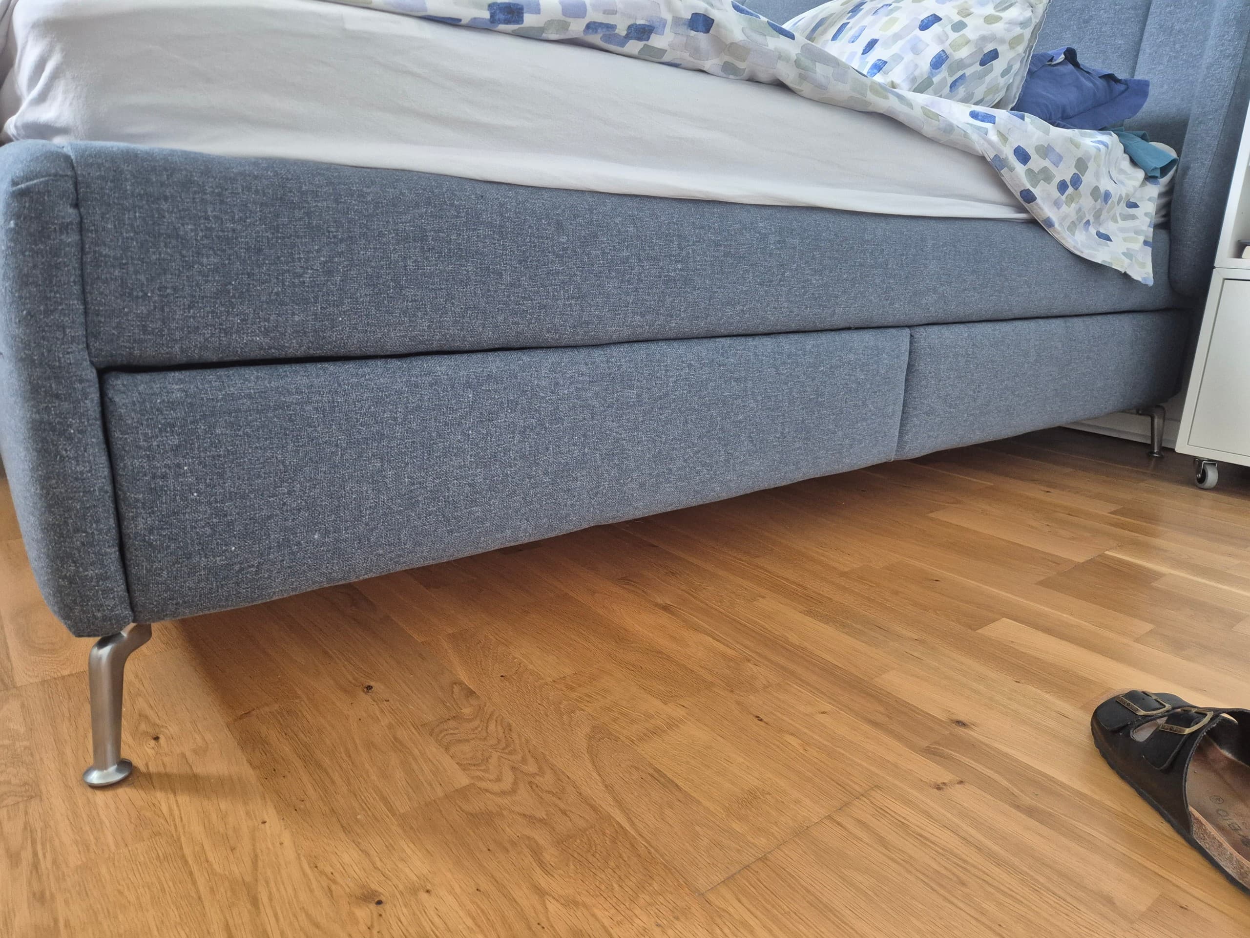 TUFJORD upholstered bed frame, Tallmyra white/black, 160x200 cm