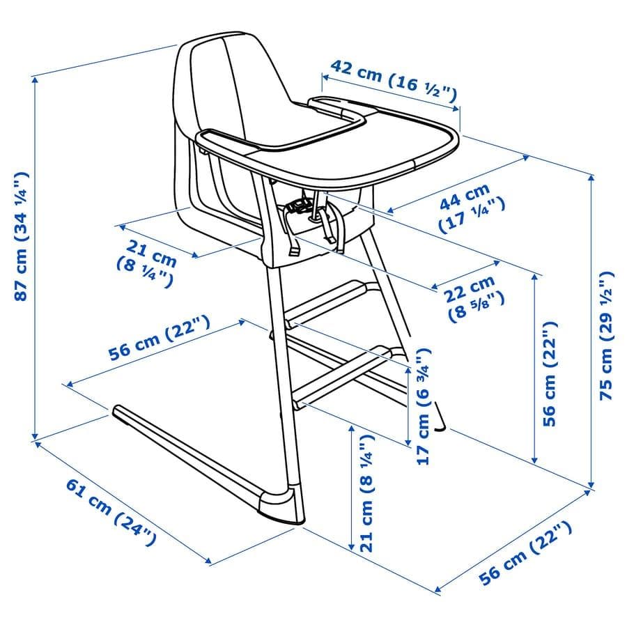 LANGUR junior/highchair with tray, white